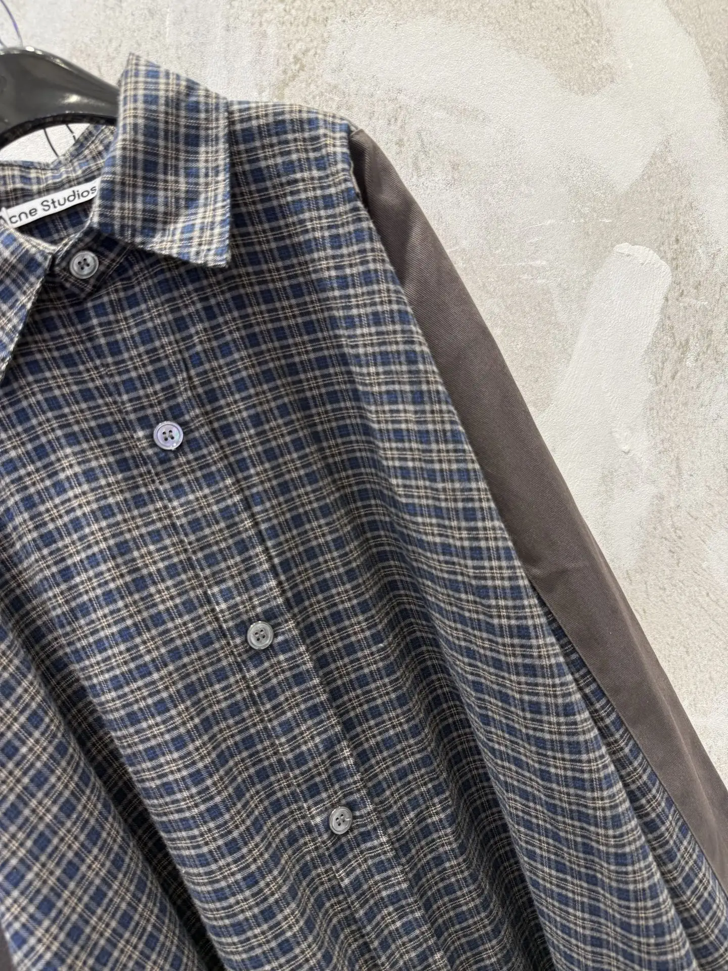 Oversized Patchwork Checked Flannel Shirt D19513359 — view 4