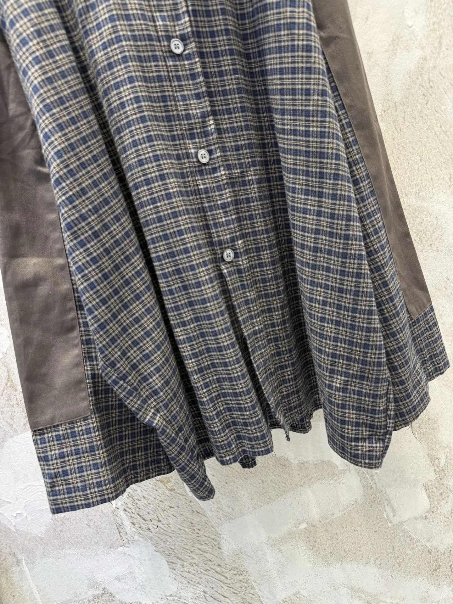 Oversized Patchwork Checked Flannel Shirt D19513359 — view 5