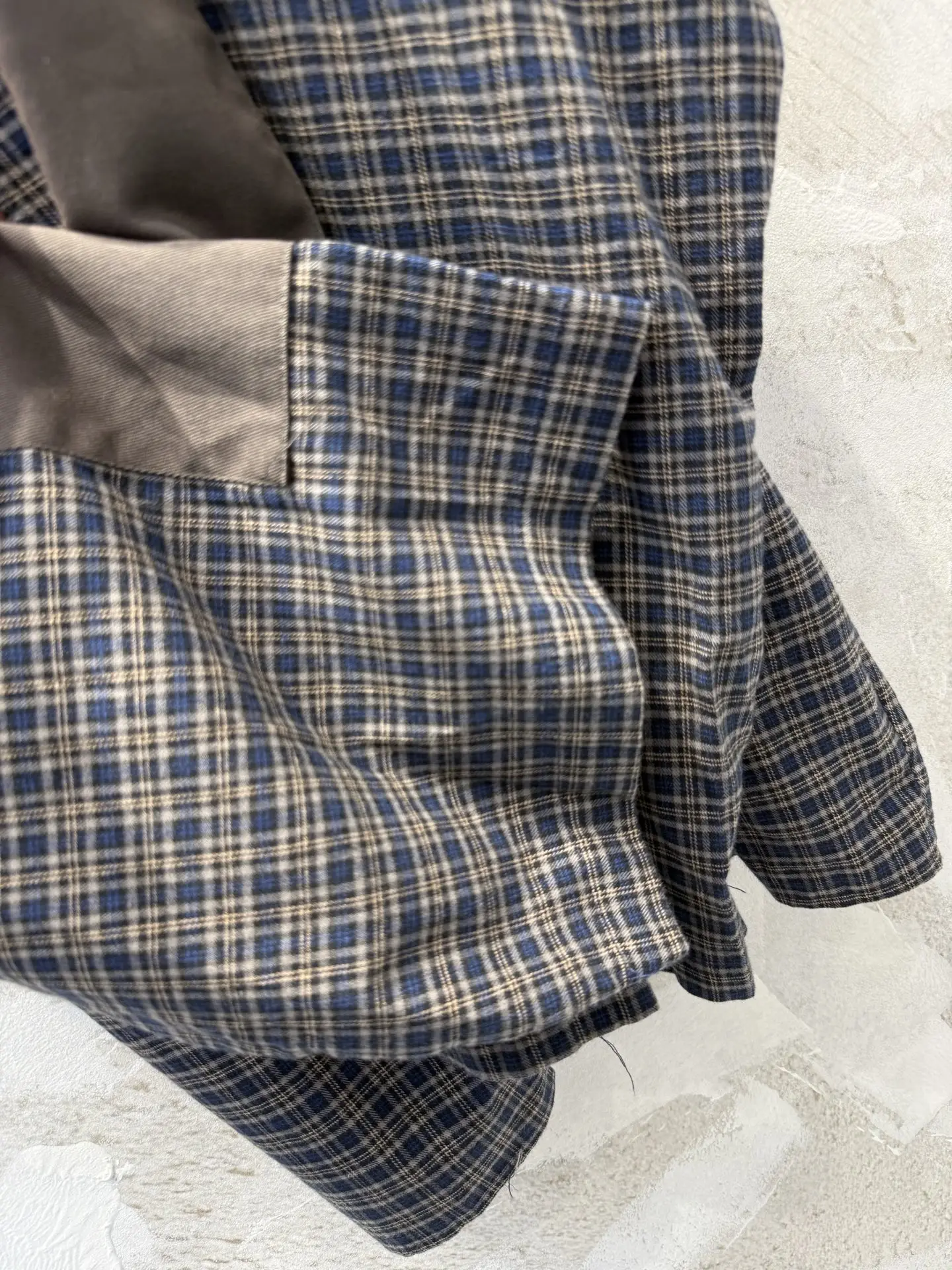 Oversized Patchwork Checked Flannel Shirt D19513359 — view 6