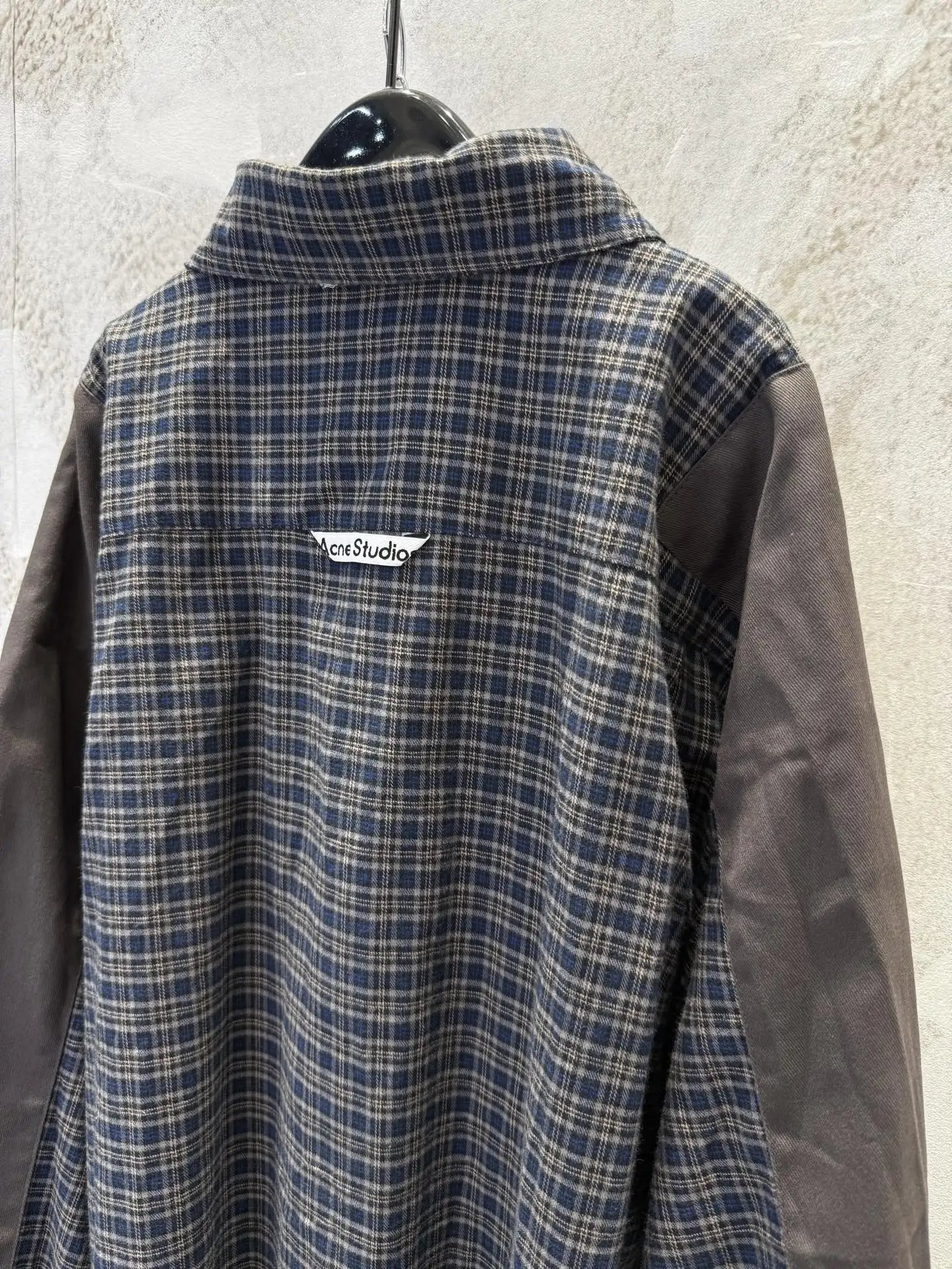 Oversized Patchwork Checked Flannel Shirt D19513359 — view 8