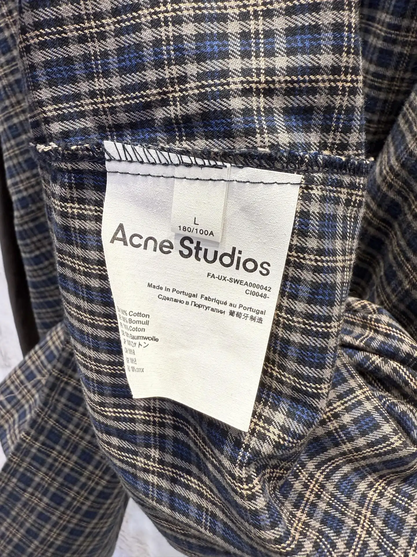Oversized Patchwork Checked Flannel Shirt D19513359 — view 9