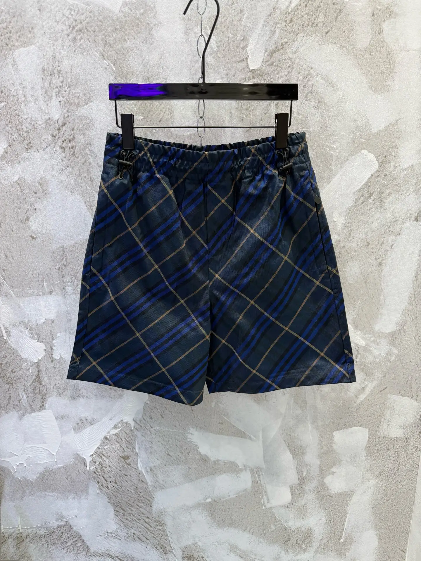 Check Yarn-Dyed Drawstring Shorts D19513371