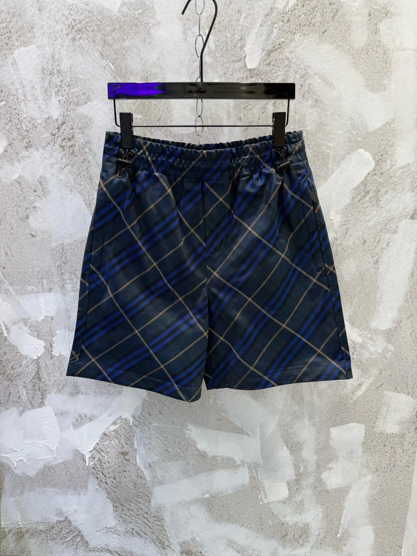 Check Yarn-Dyed Drawstring Shorts D19513371