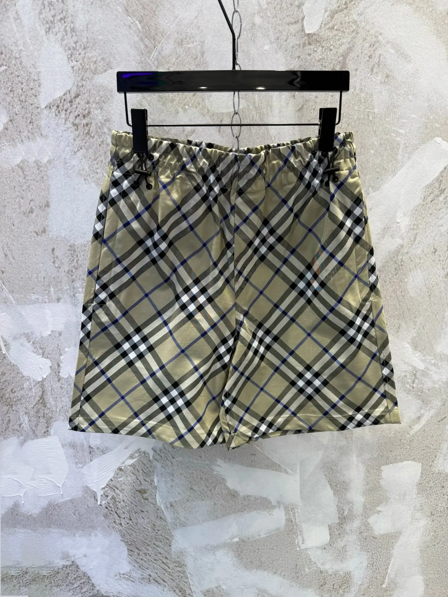 Check Yarn-Dyed Drawstring Shorts D19513370