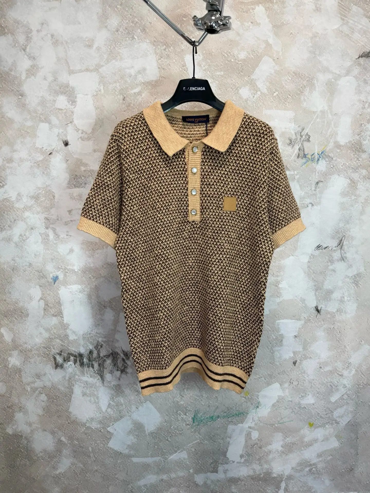 Logo-Patch Jacquard Knit Polo Shirt D20519229