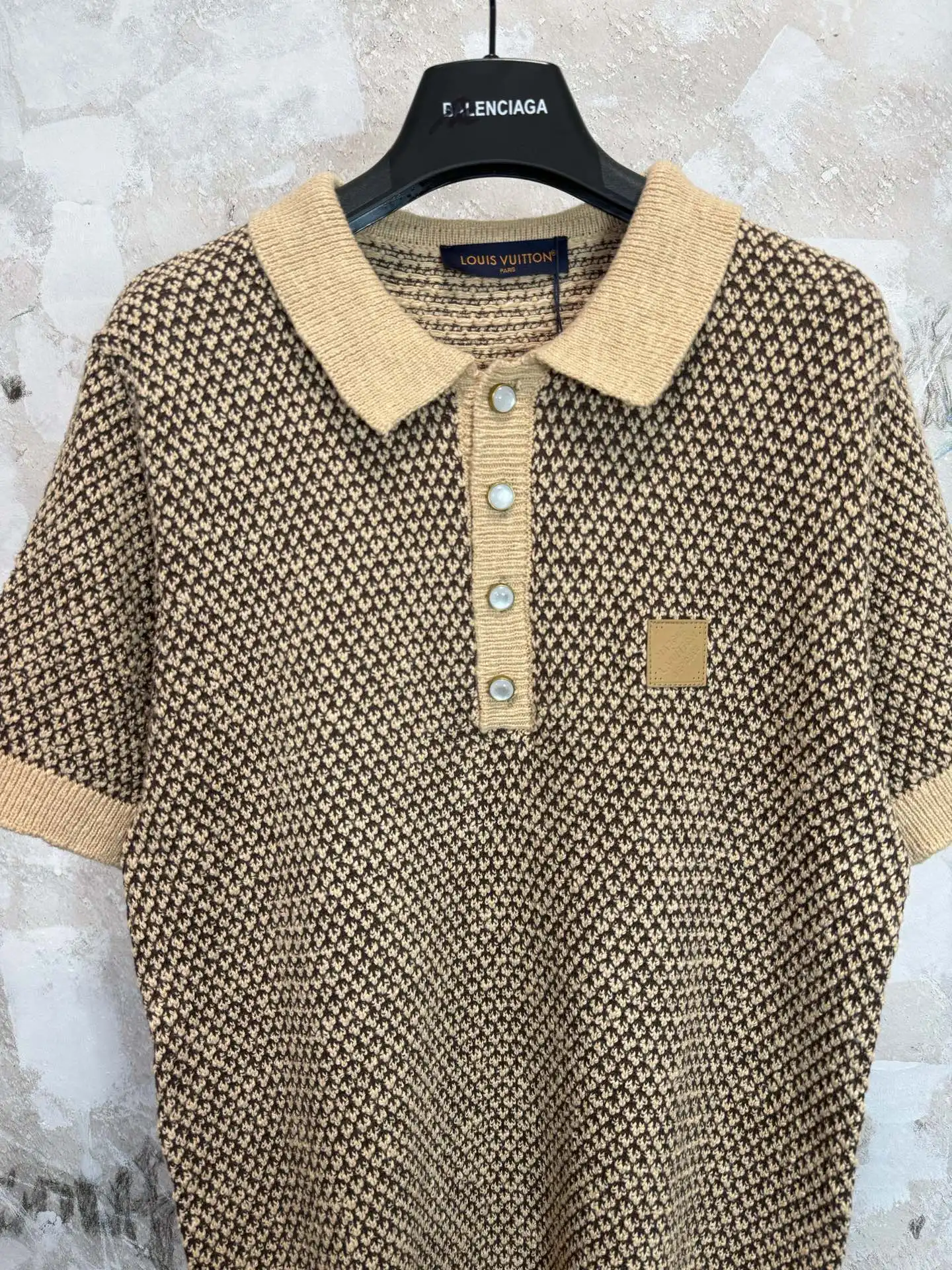 Logo-Patch Jacquard Knit Polo Shirt D20519229 — view 3