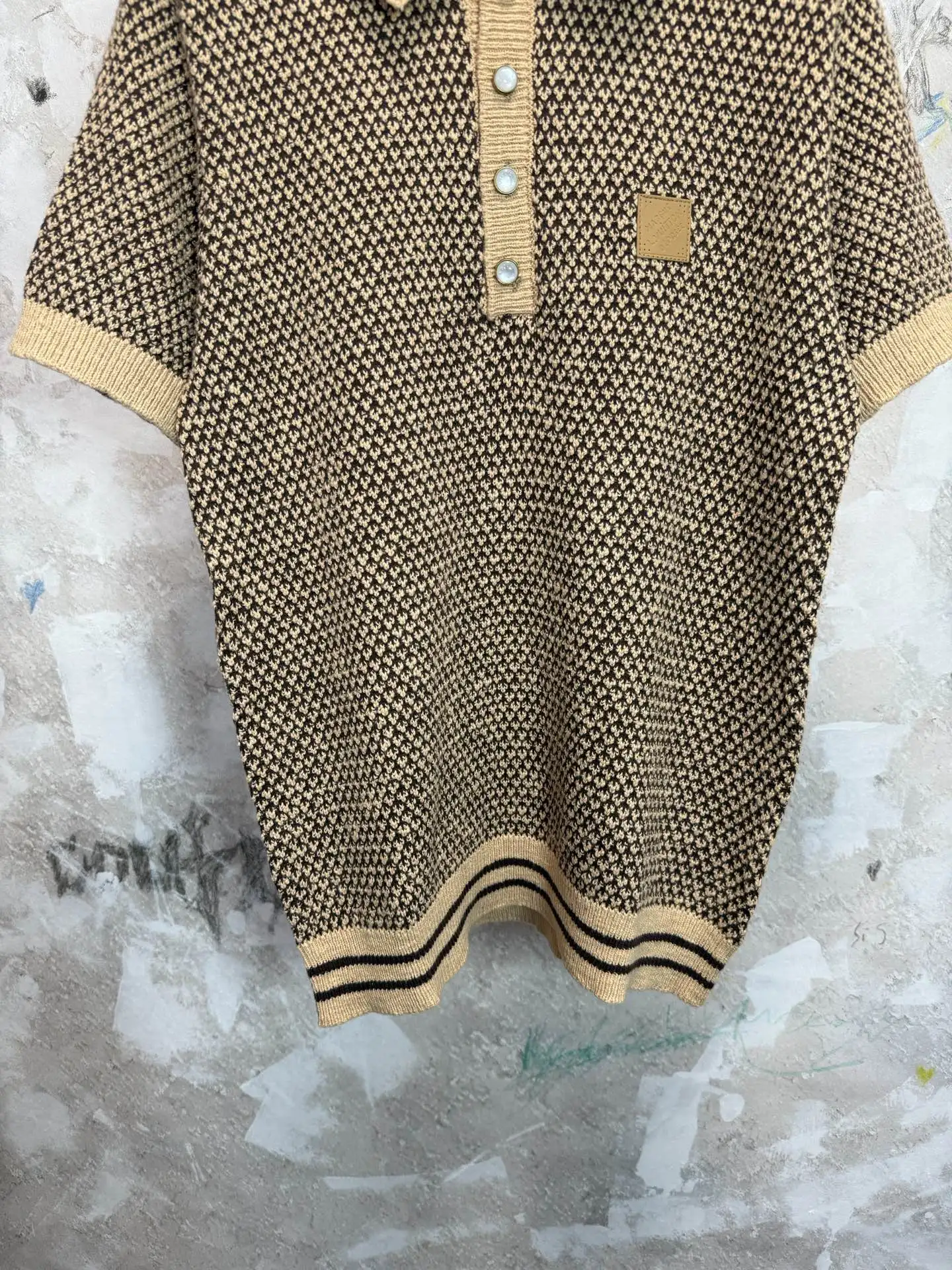 Logo-Patch Jacquard Knit Polo Shirt D20519229 — view 4