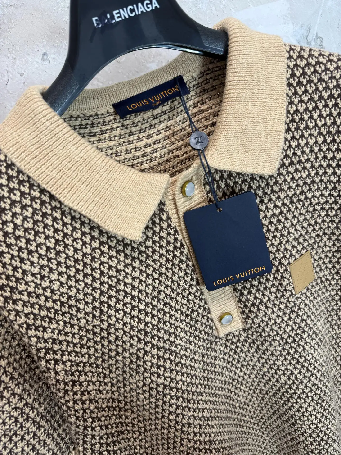 Logo-Patch Jacquard Knit Polo Shirt D20519229 — view 5