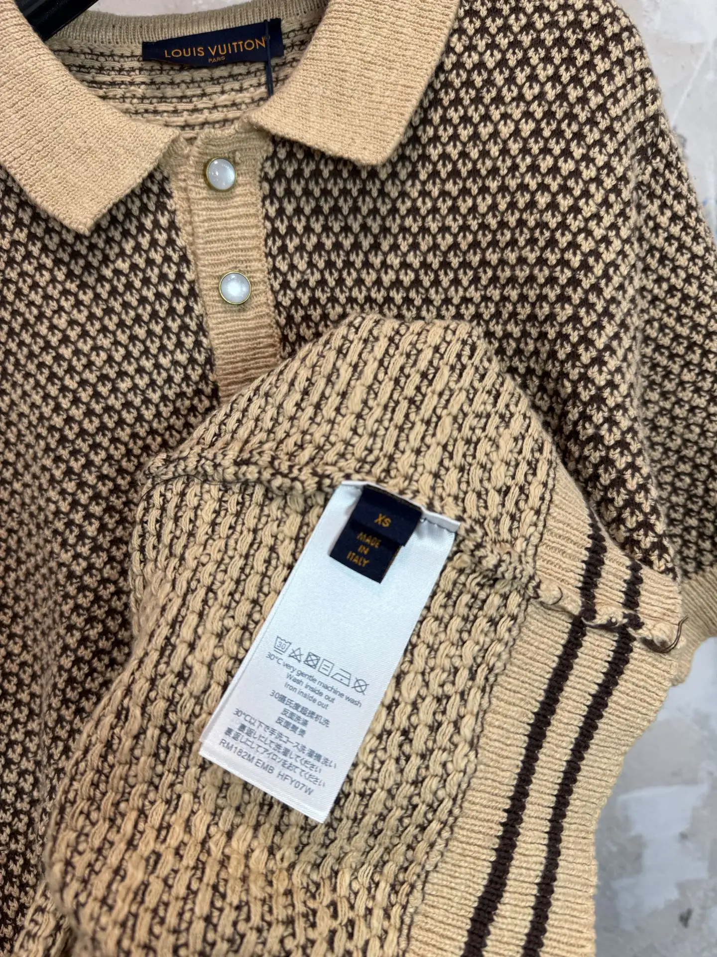 Logo-Patch Jacquard Knit Polo Shirt D20519229 — view 9