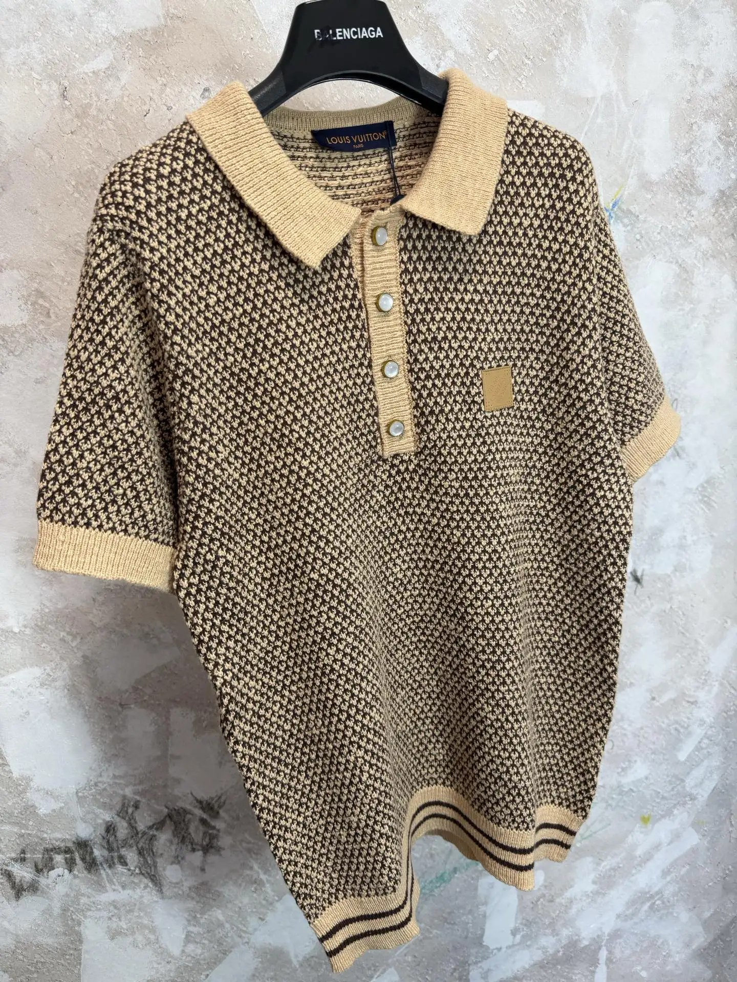 Logo-Patch Jacquard Knit Polo Shirt D20519229 — view 10
