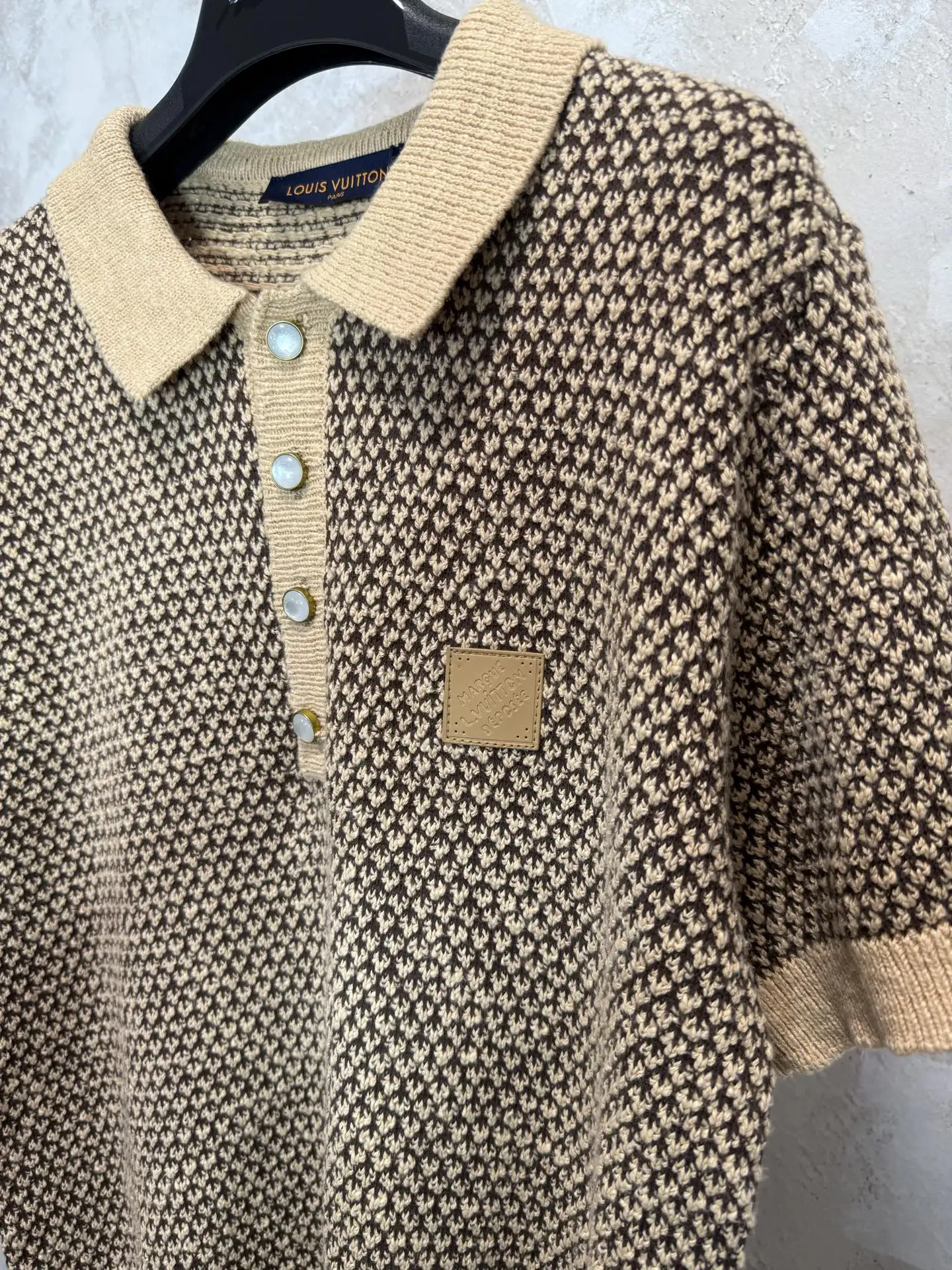 Logo-Patch Jacquard Knit Polo Shirt D20519229 — view 11