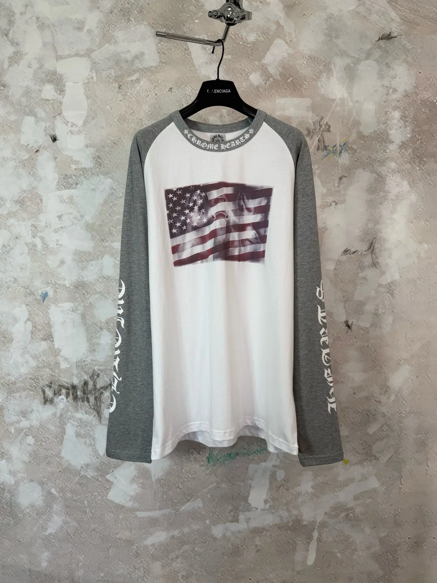 Flag Print Raglan Long-Sleeve T-Shirt D21519209