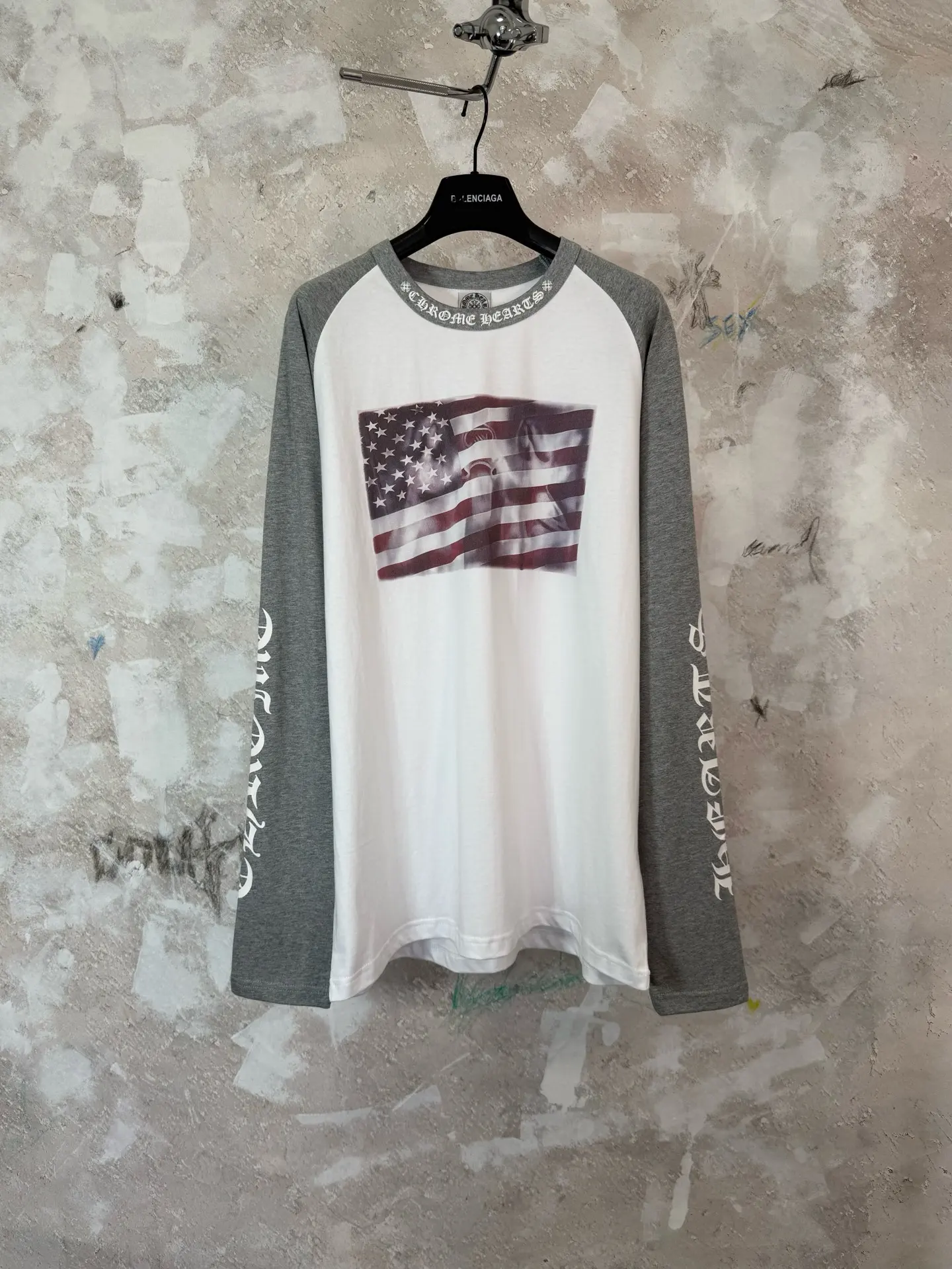 Flag Print Raglan Long-Sleeve T-Shirt D21519209