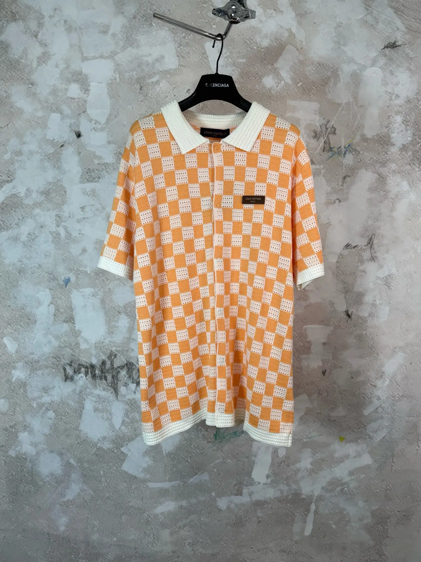 Damier Check Open-Knit Polo Shirt D22519218