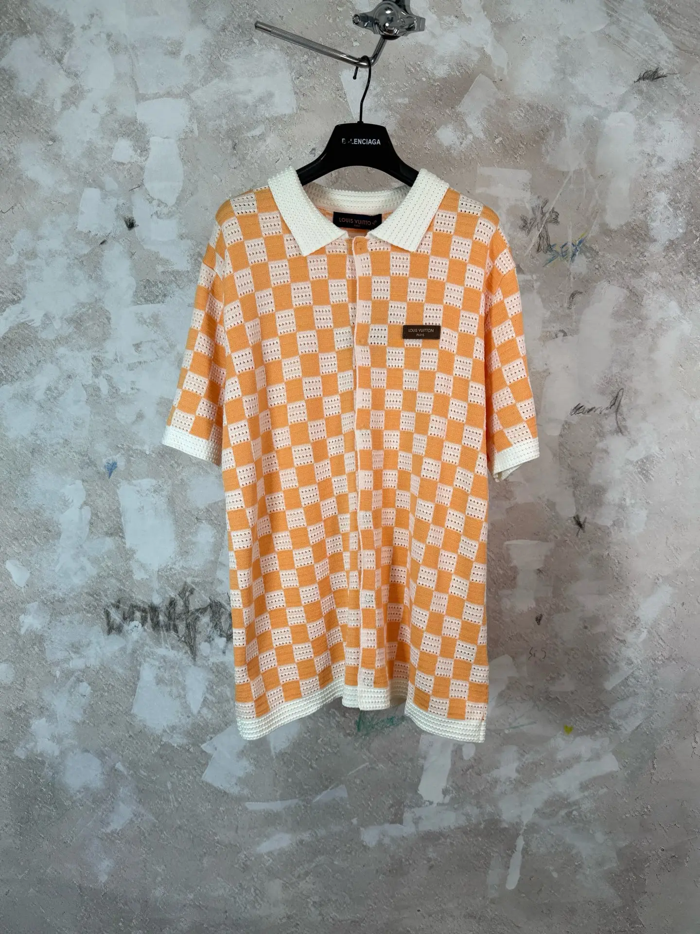 Damier Check Open-Knit Polo Shirt D22519218