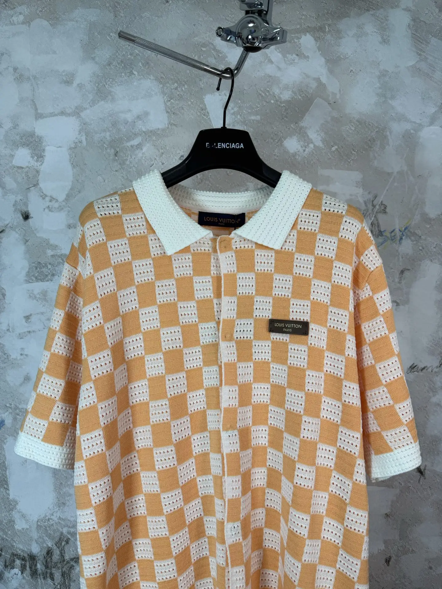 Damier Check Open-Knit Polo Shirt D22519218 — view 3
