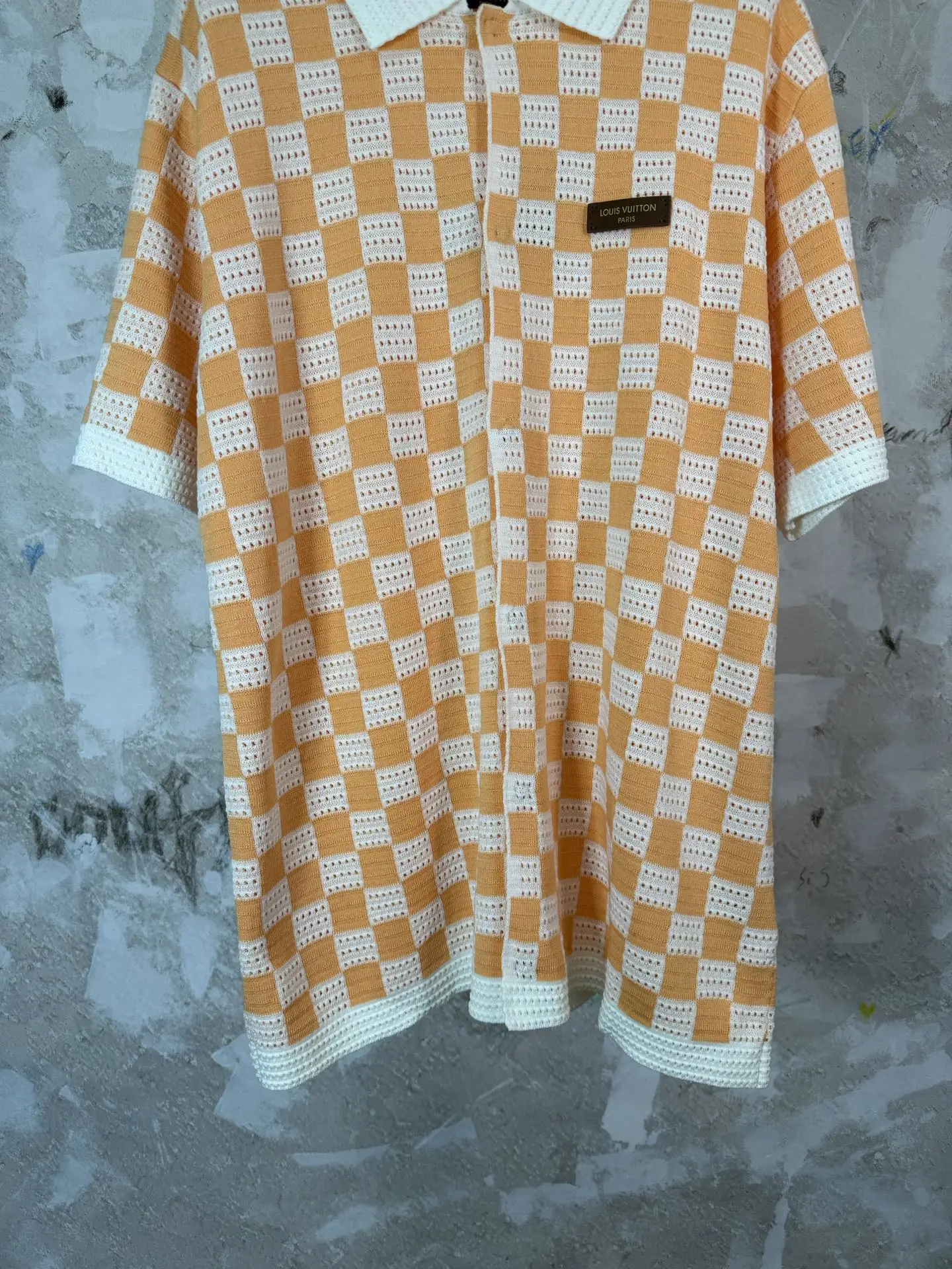 Damier Check Open-Knit Polo Shirt D22519218 — view 4