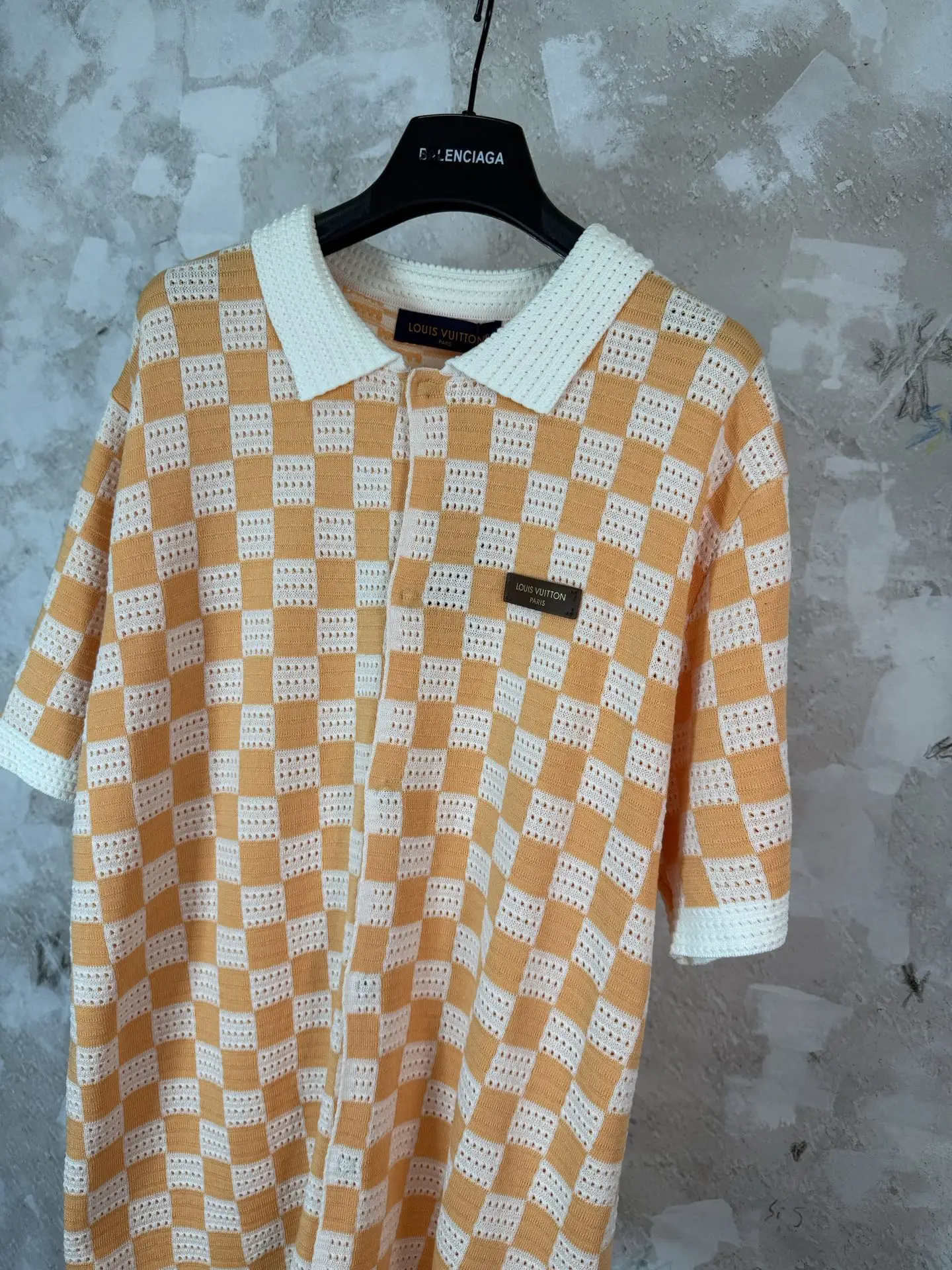 Damier Check Open-Knit Polo Shirt D22519218 — view 5