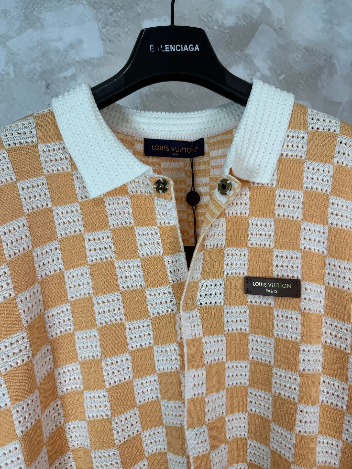 Damier Check Open-Knit Polo Shirt D22519218 — view 6