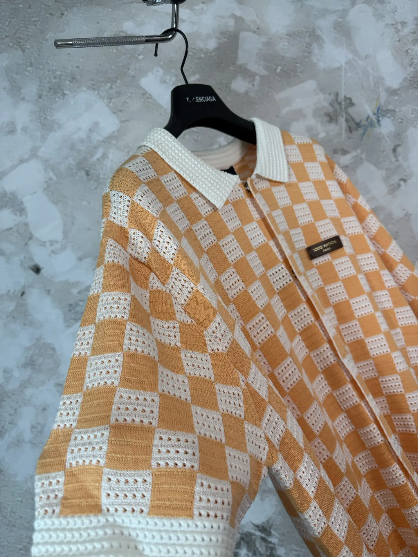 Damier Check Open-Knit Polo Shirt D22519218 — view 7