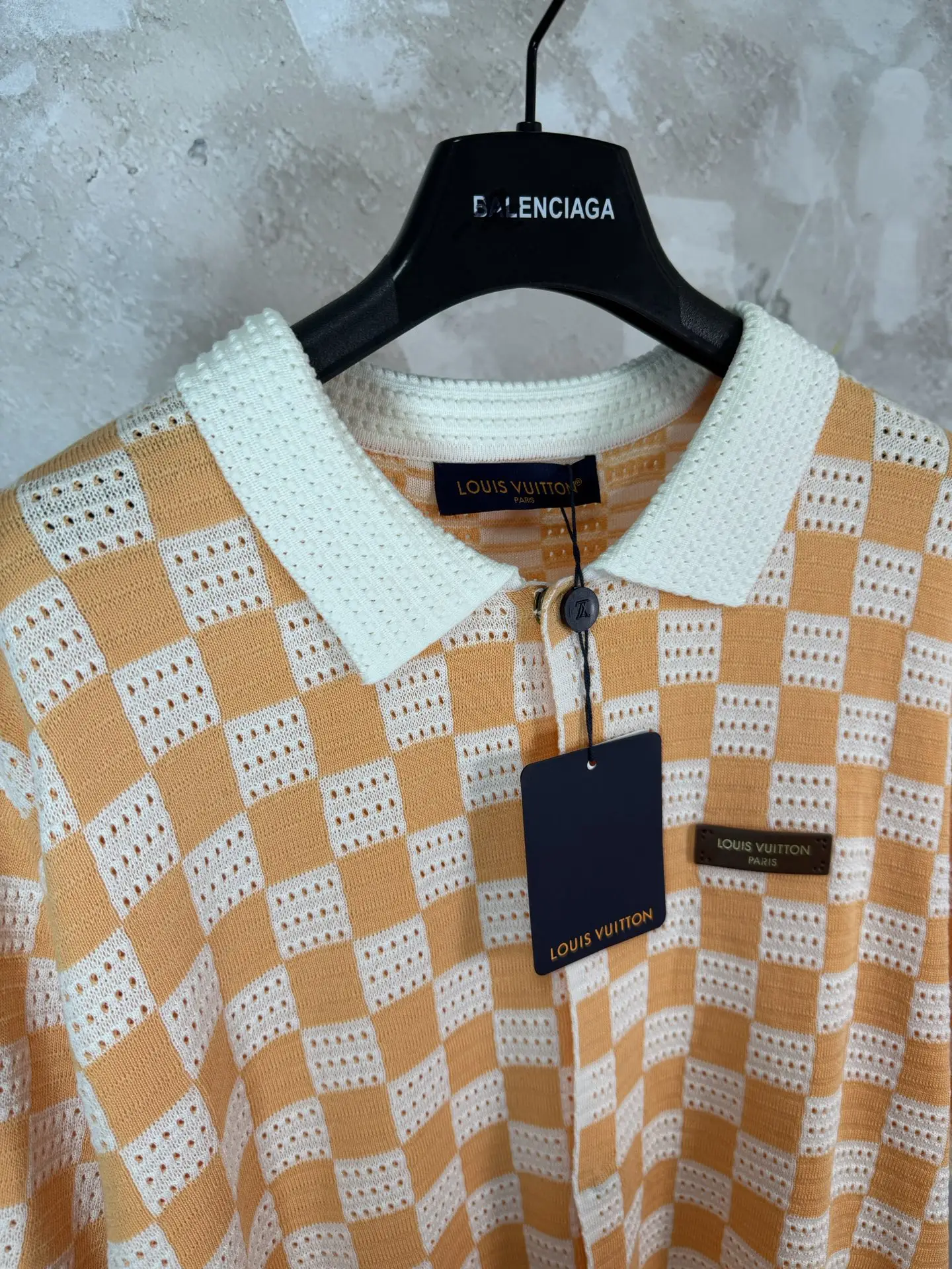 Damier Check Open-Knit Polo Shirt D22519218 — view 10