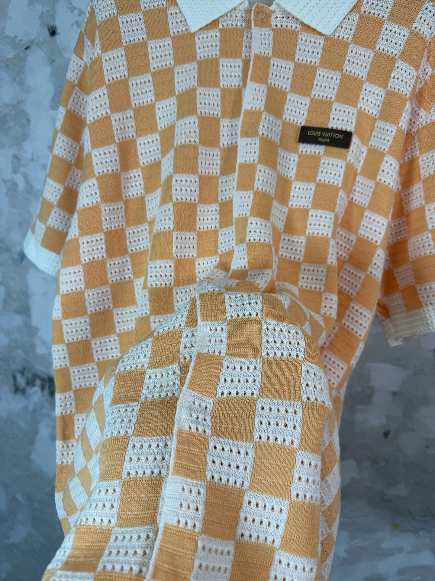 Damier Check Open-Knit Polo Shirt D22519218 — view 11