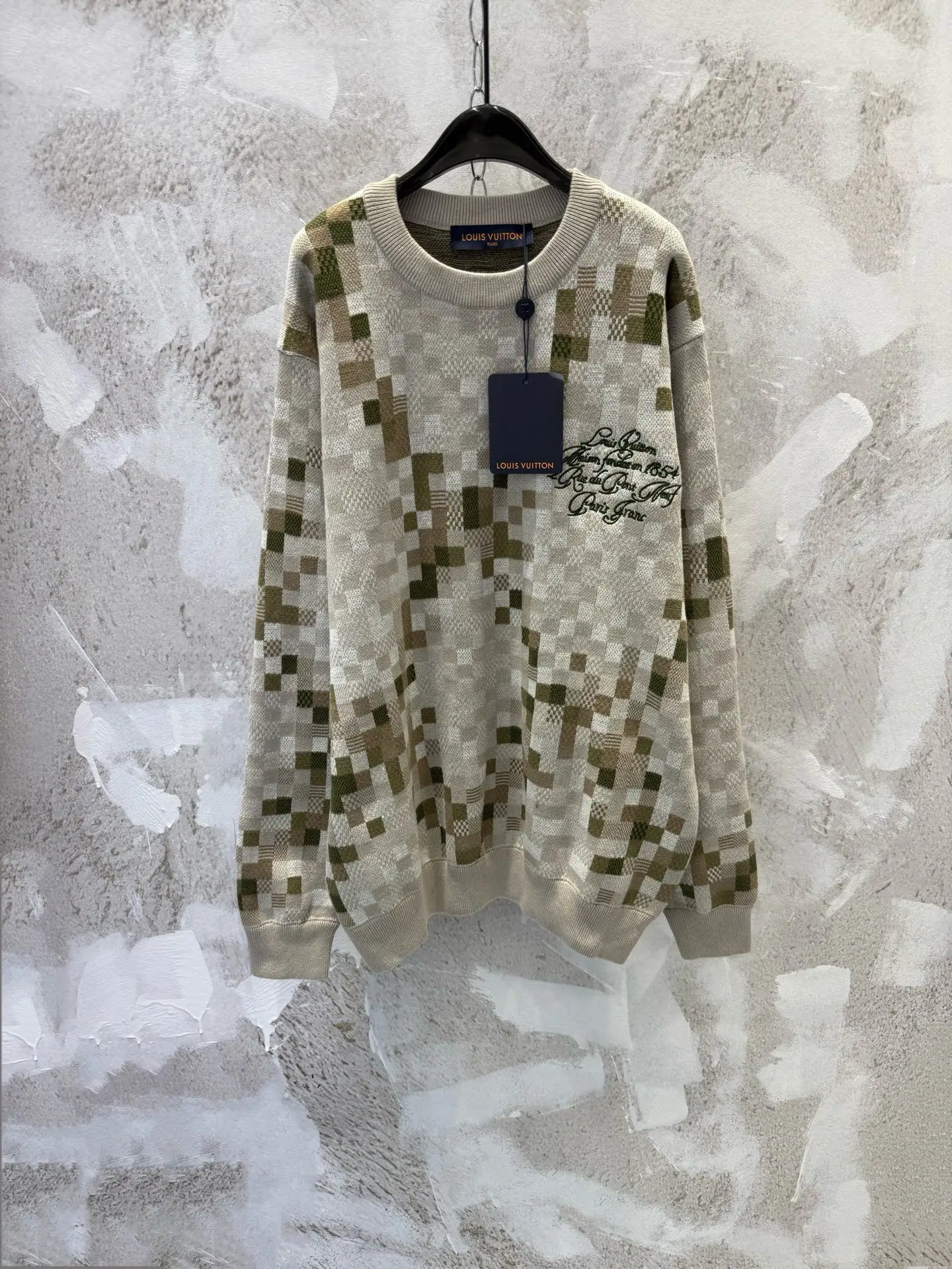Damier Camouflage Intarsia Cotton Sweater D22513353