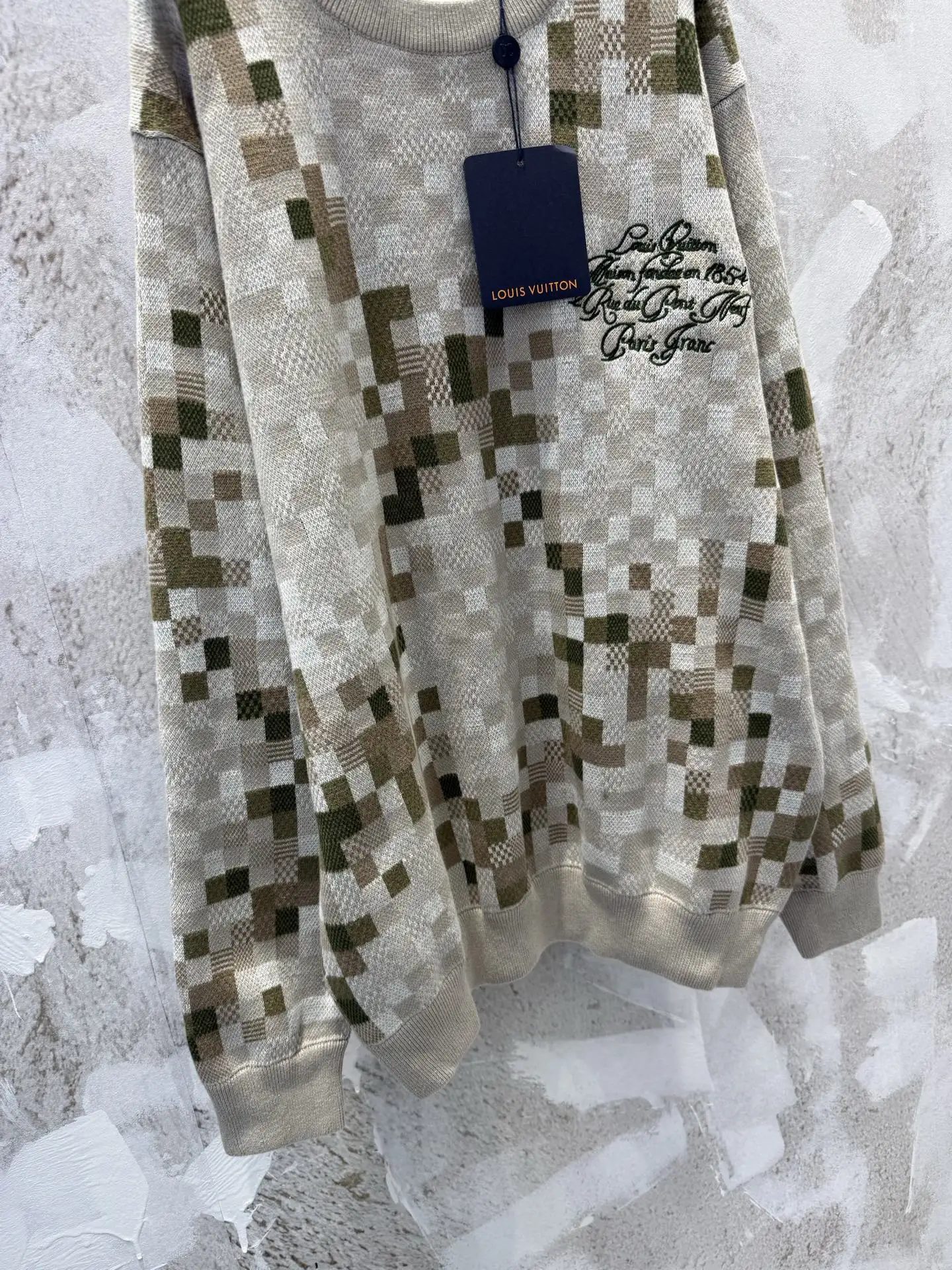 Damier Camouflage Intarsia Cotton Sweater D22513353 — view 4