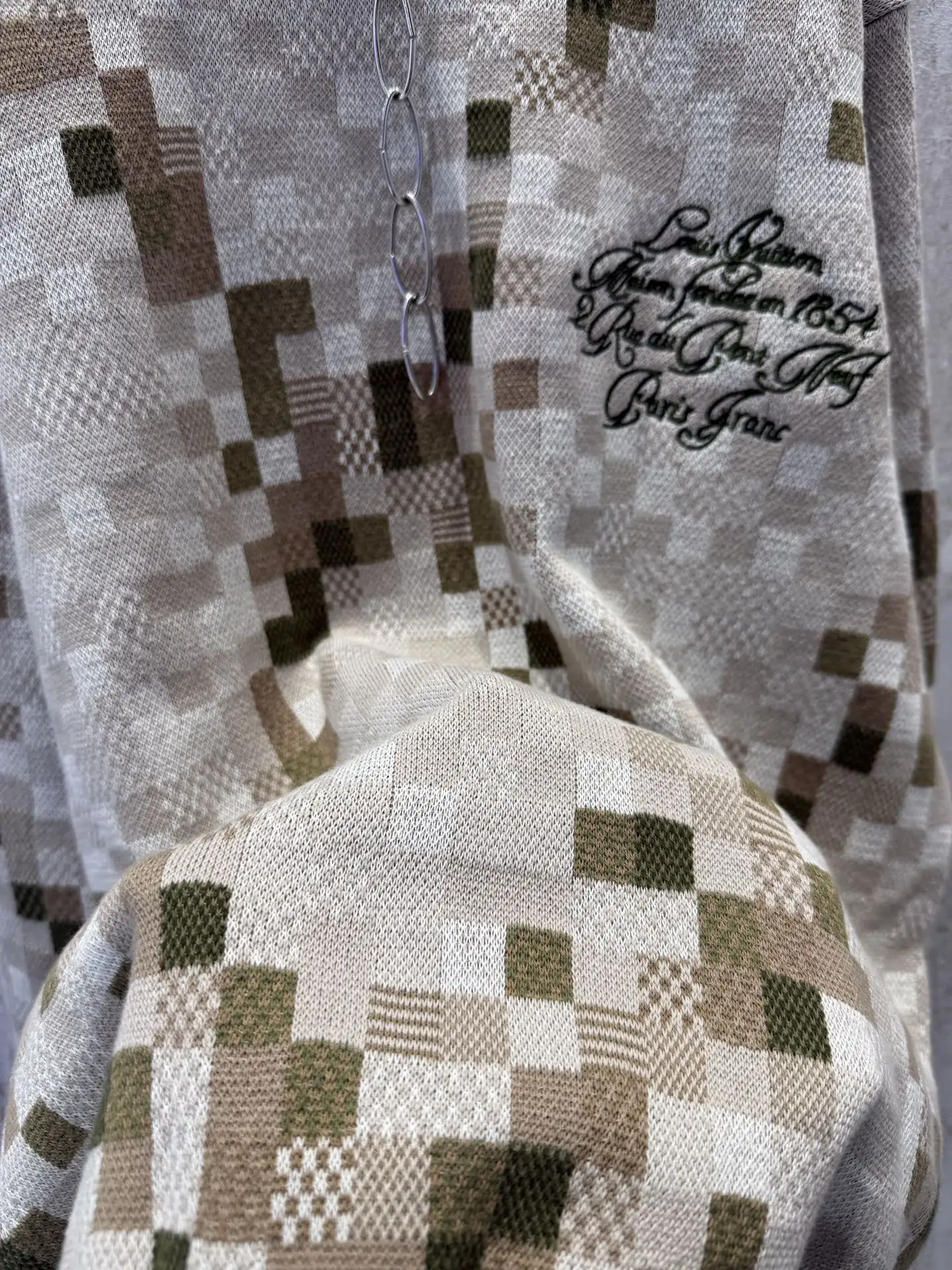 Damier Camouflage Intarsia Cotton Sweater D22513353 — view 7