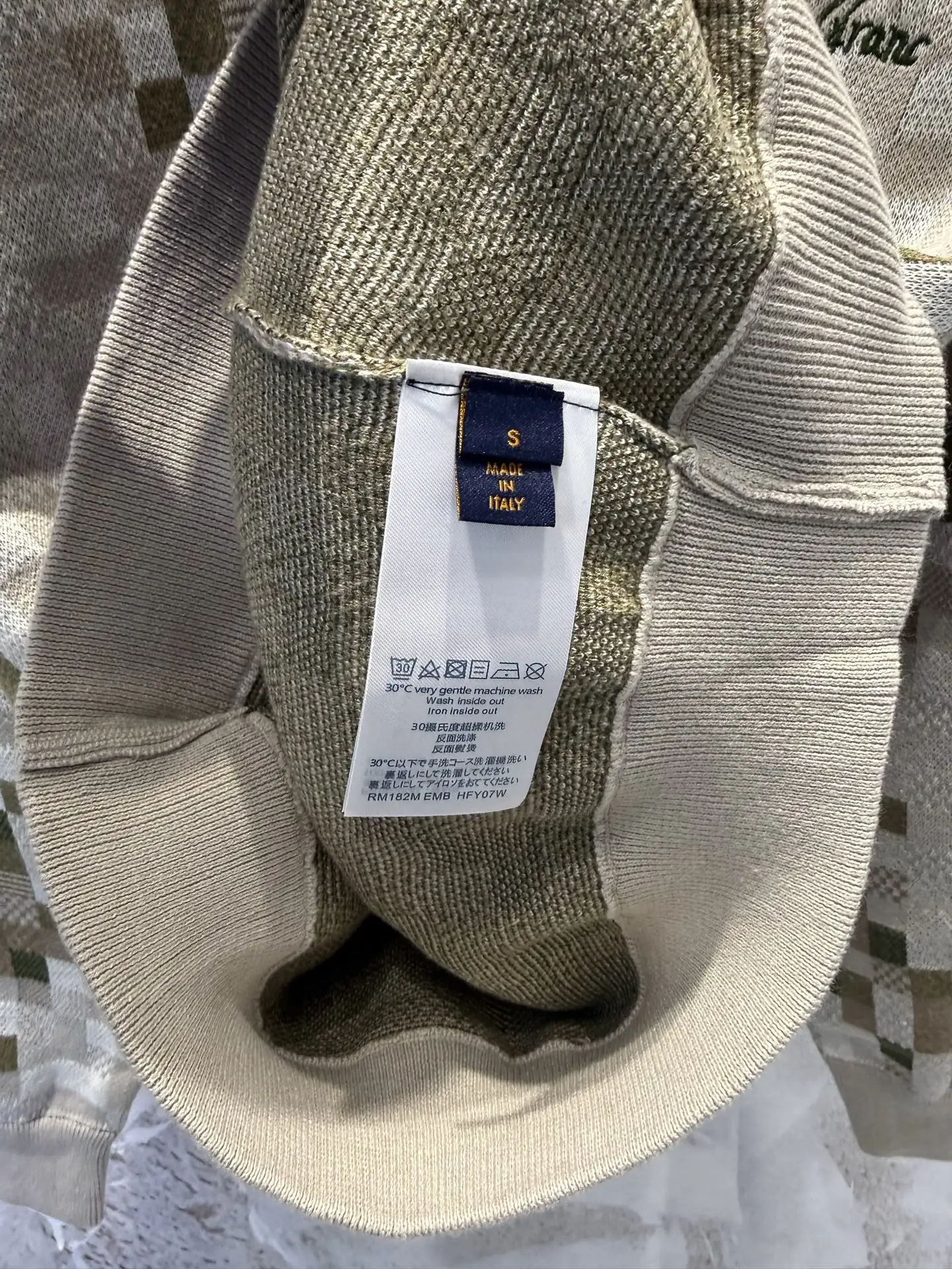 Damier Camouflage Intarsia Cotton Sweater D22513353 — view 9