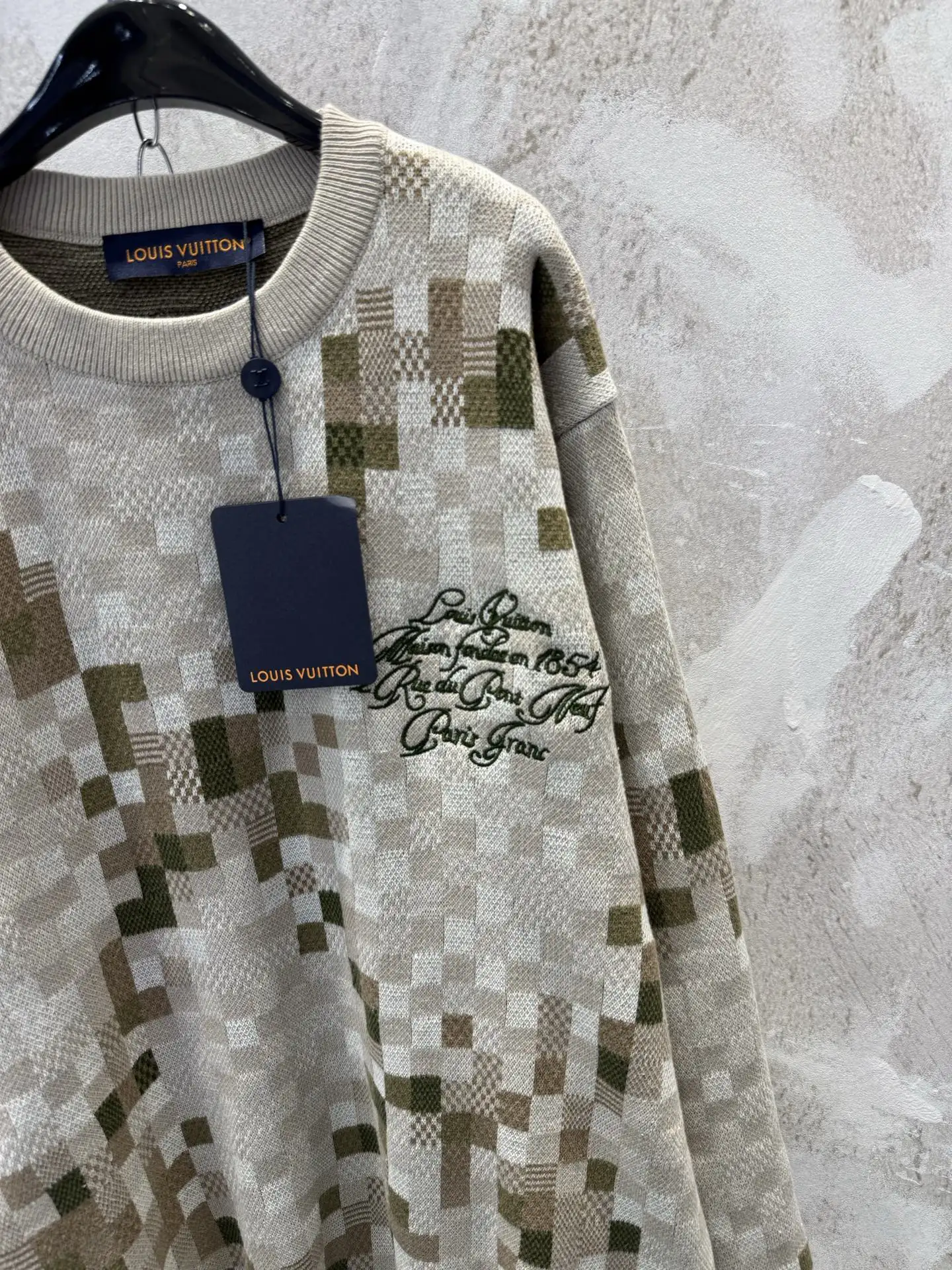 Damier Camouflage Intarsia Cotton Sweater D22513353 — view 10