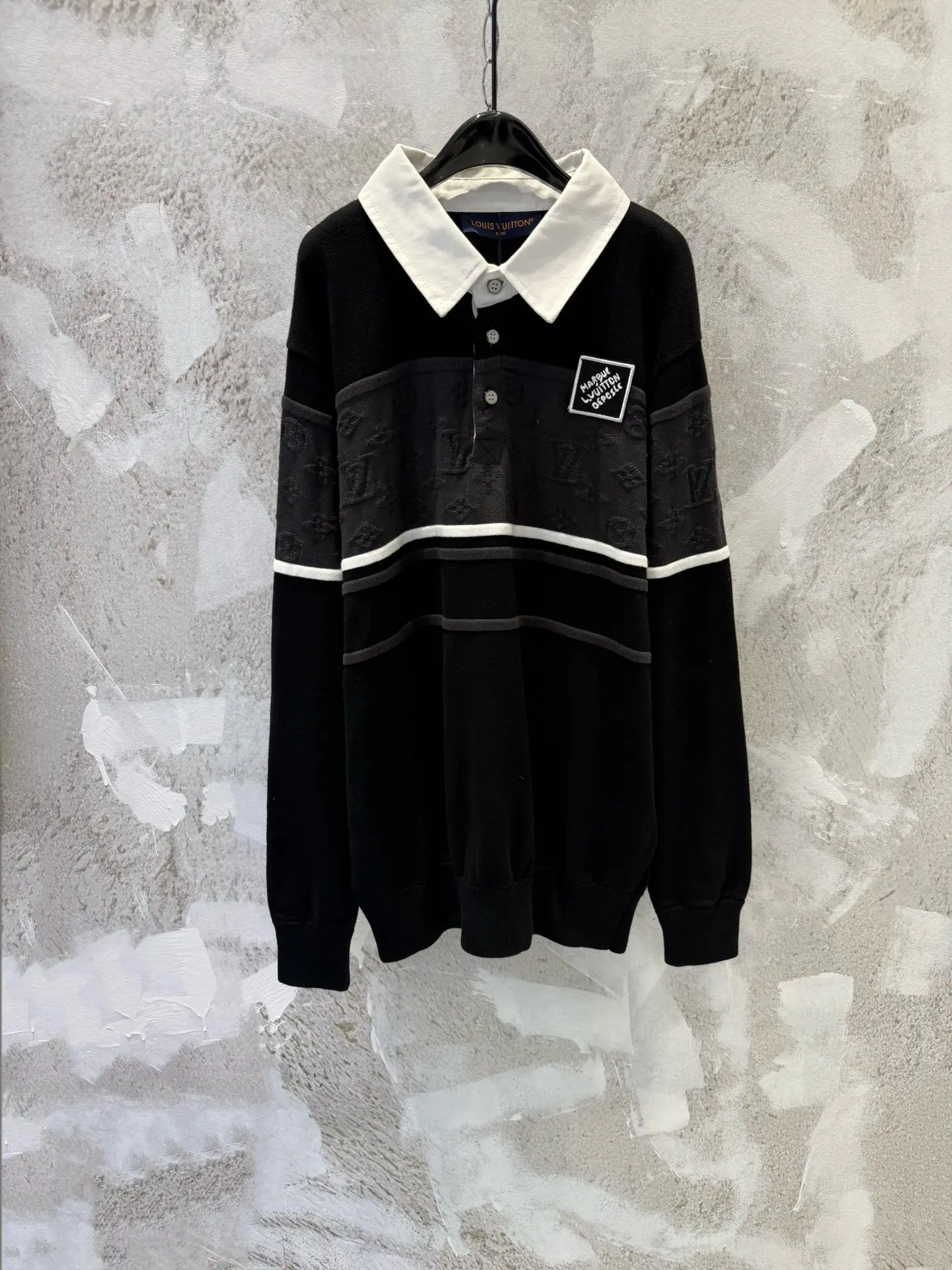 Monogram Jacquard Long-Sleeve Polo Shirt D23013351