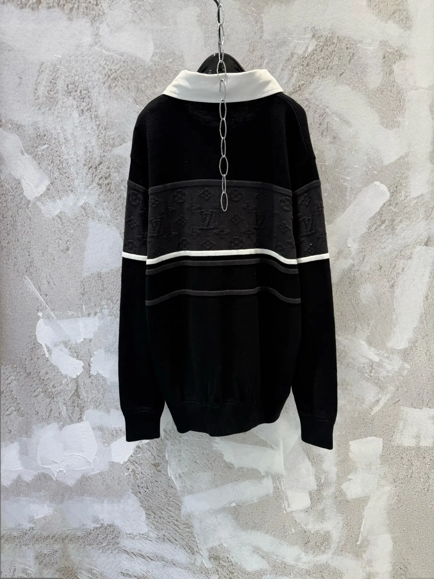 Monogram Jacquard Long-Sleeve Polo Shirt D23013351 — view 2