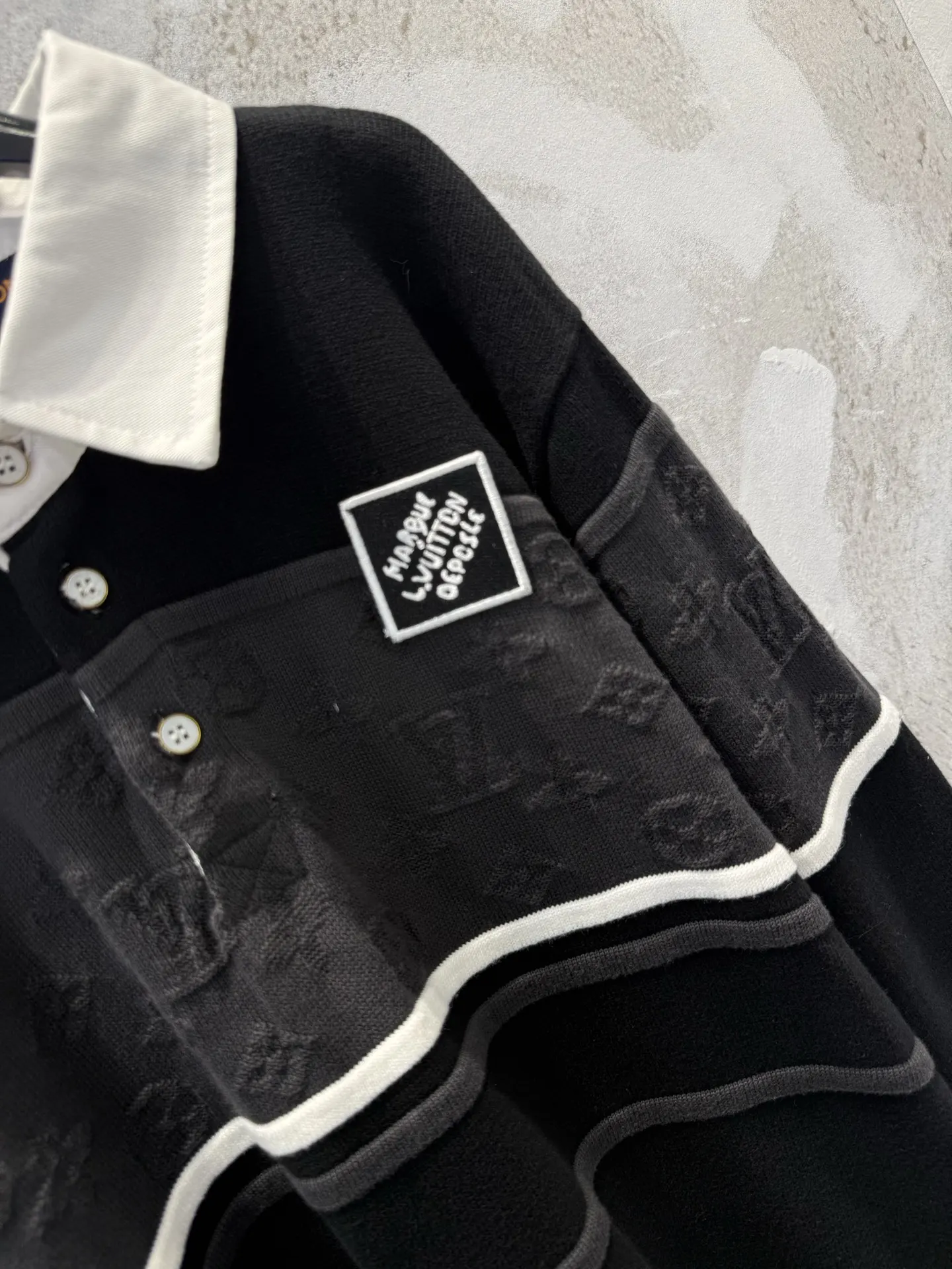 Monogram Jacquard Long-Sleeve Polo Shirt D23013351 — view 6
