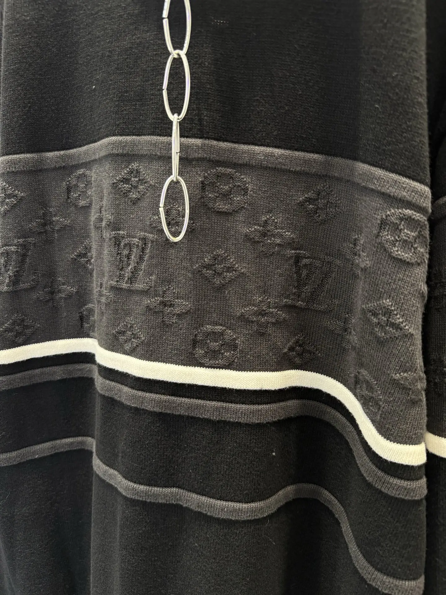 Monogram Jacquard Long-Sleeve Polo Shirt D23013351 — view 8