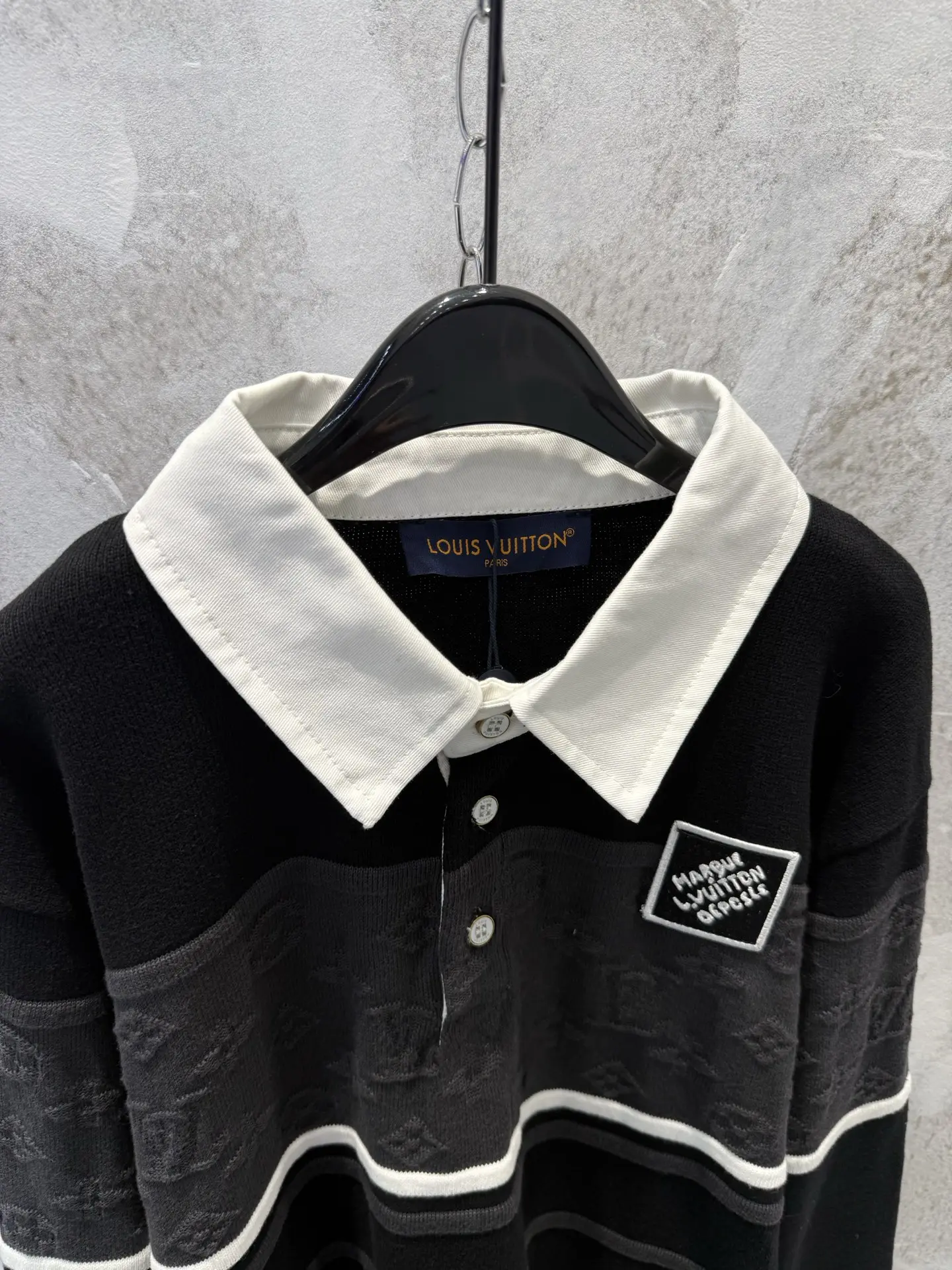 Monogram Jacquard Long-Sleeve Polo Shirt D23013351 — view 10