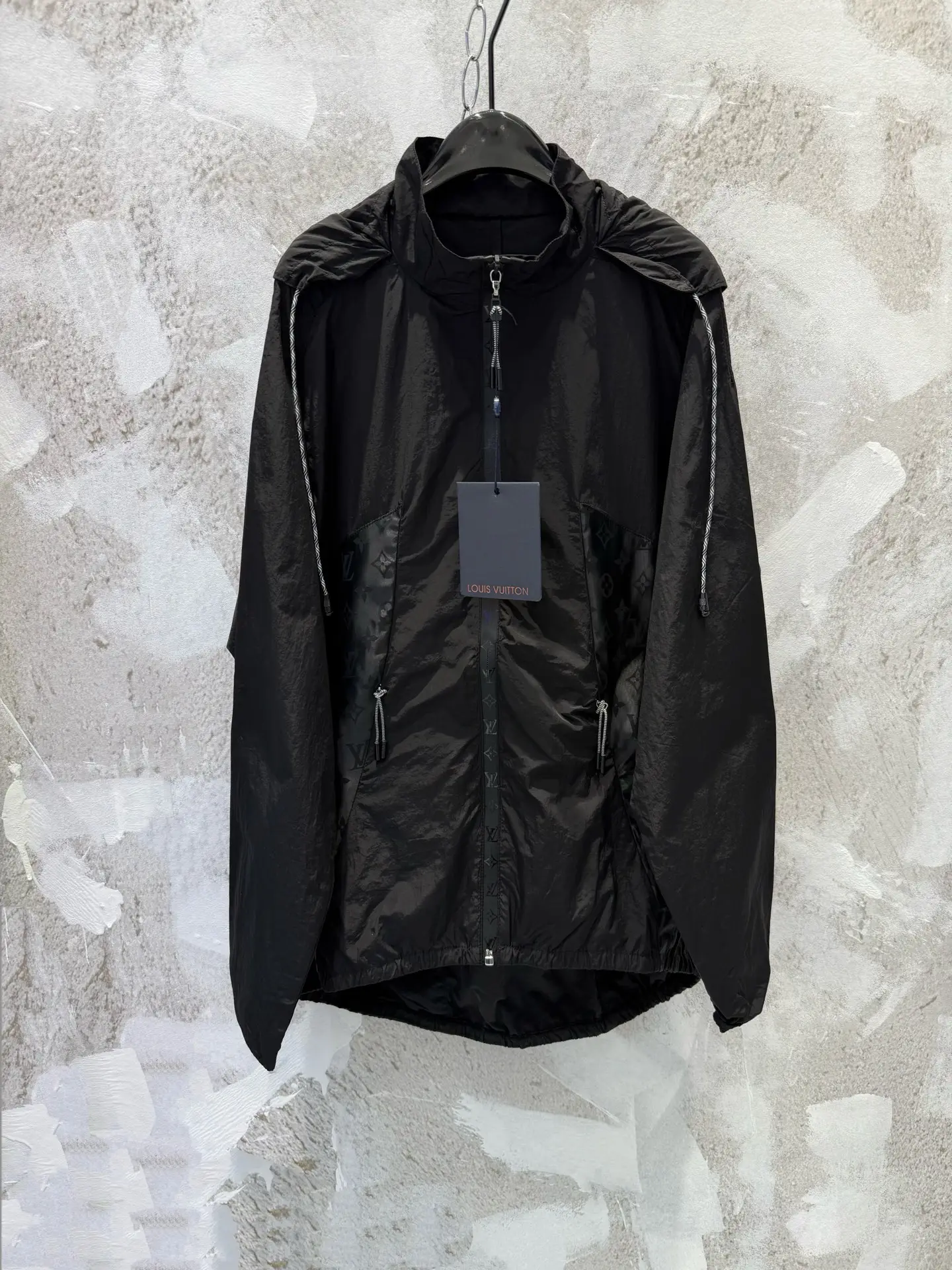 Monogram Panel Hooded Windbreaker Jacket D26513372