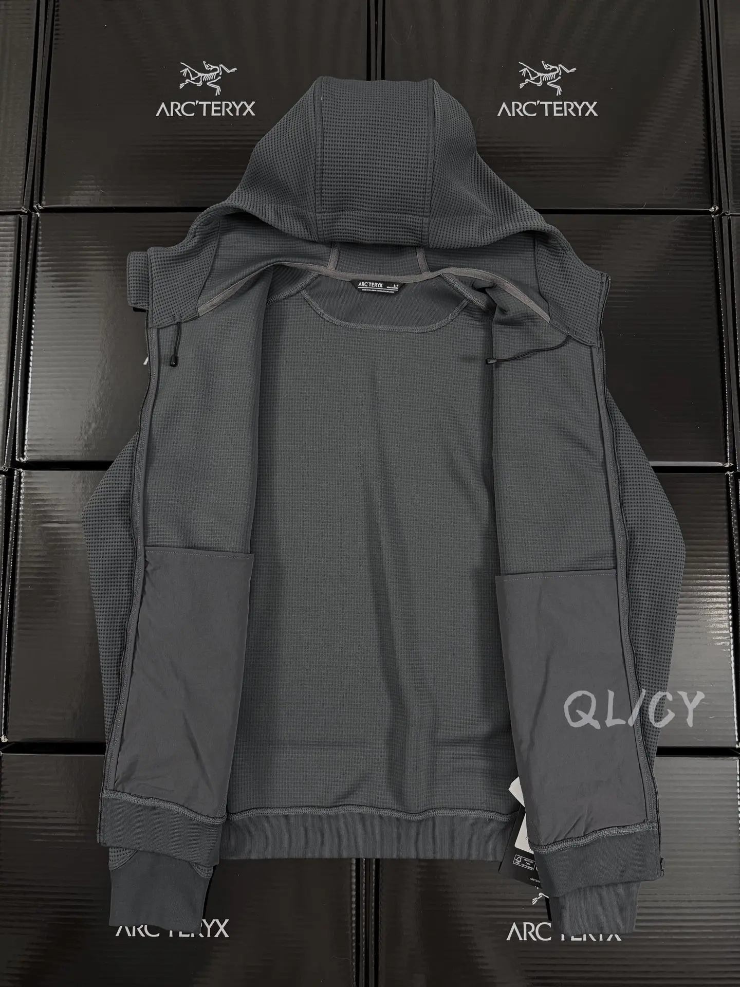 Olera Waffle-Knit Hooded Zip-Up Jacket D28020891 — view 7