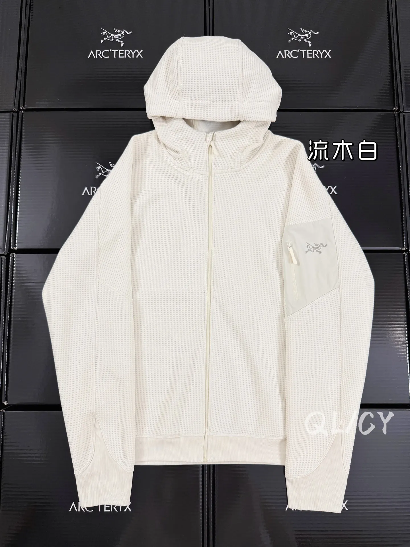 Olera Waffle-Knit Hooded Jacket D28020890