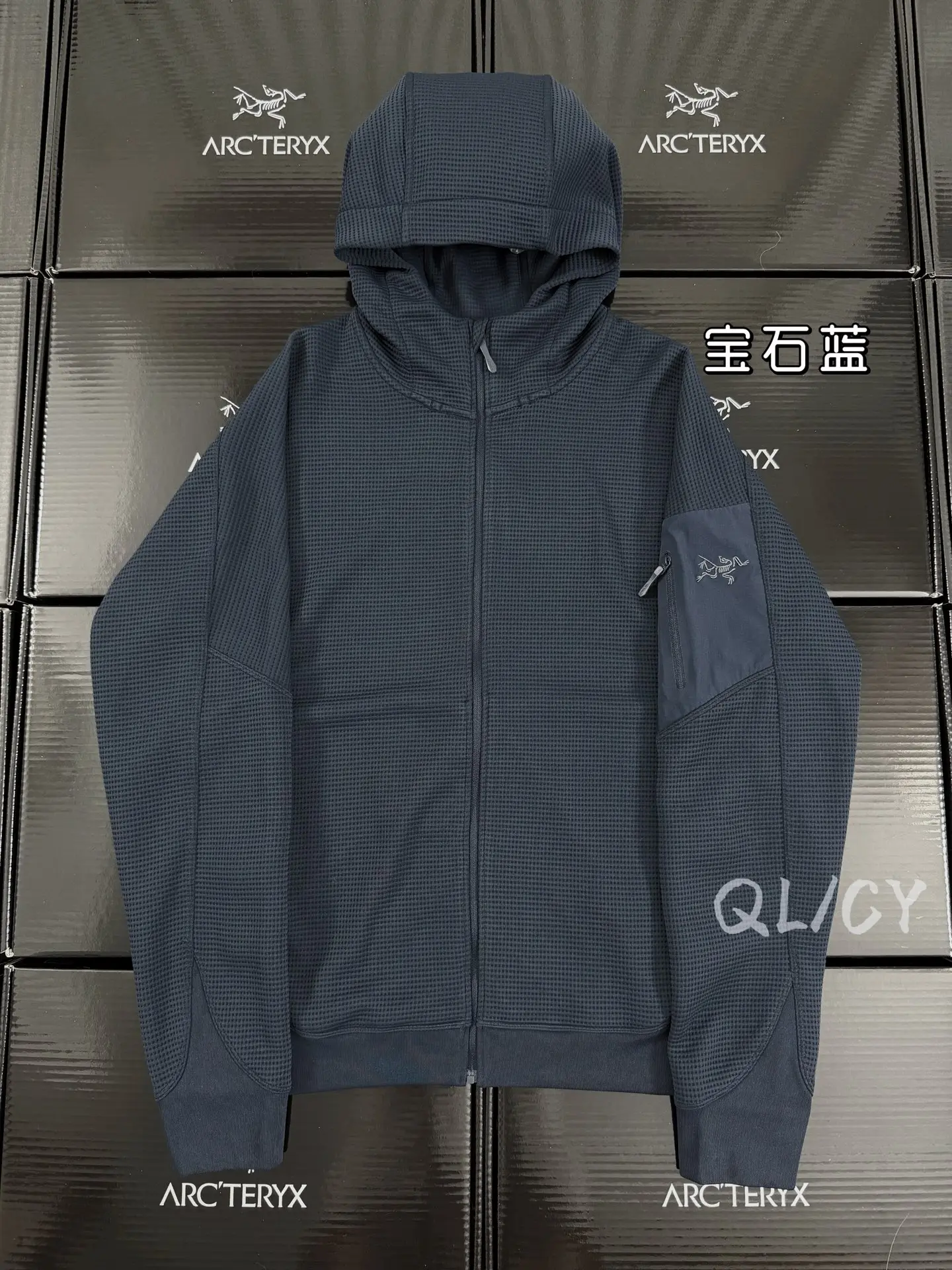 Olera Waffle-Knit Hooded Jacket D28020893
