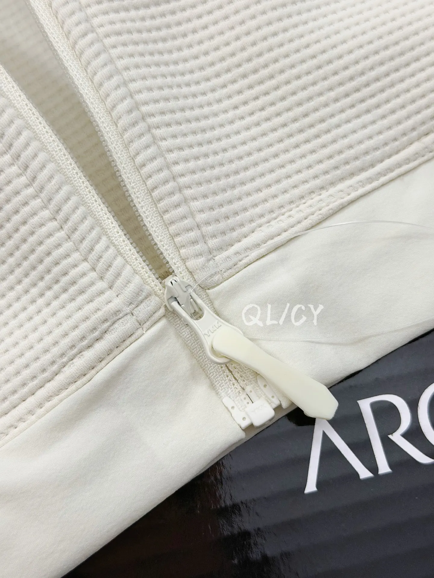 Waffle-Knit Zip-Up Performance Jacket D28020853 — view 3