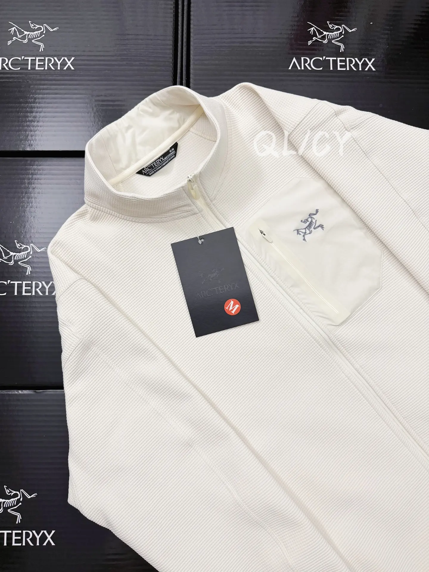 Waffle-Knit Zip-Up Performance Jacket D28020853 — view 6