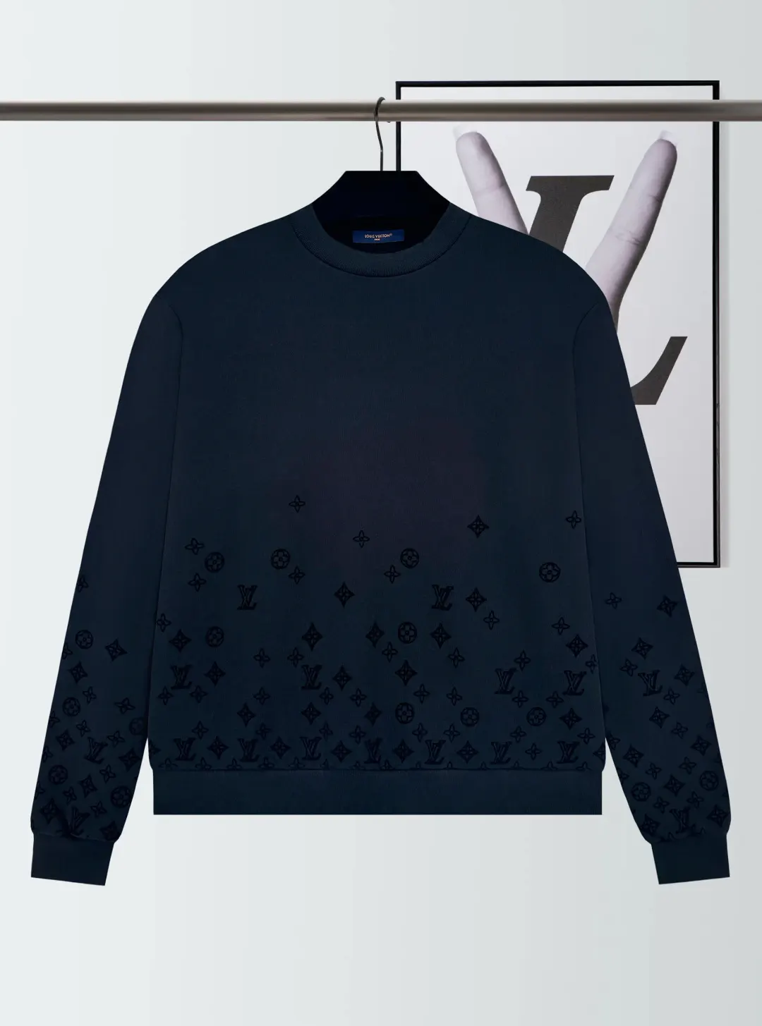 Monogram Flocked Gradient Crew-Neck Sweatshirt D29519088