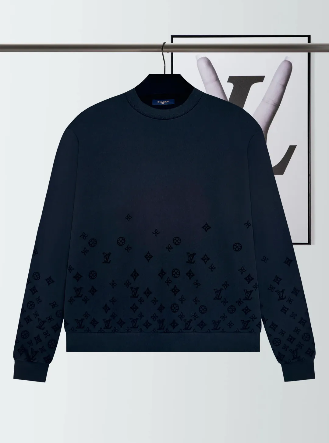 Monogram Flocked Gradient Crew-Neck Sweatshirt D29519088