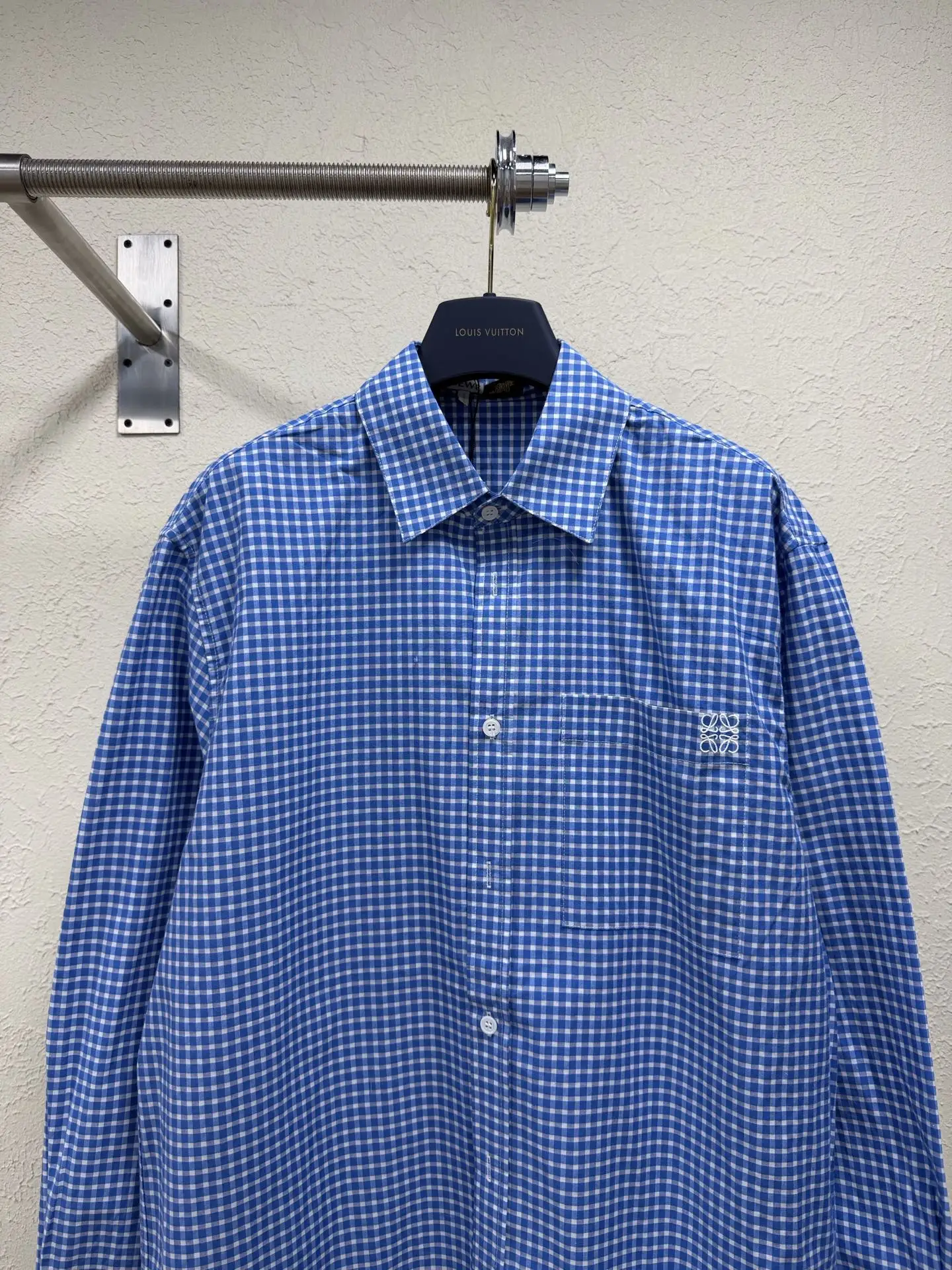 Anagram Embroidered Gingham Cotton Shirt D26019093 — view 3
