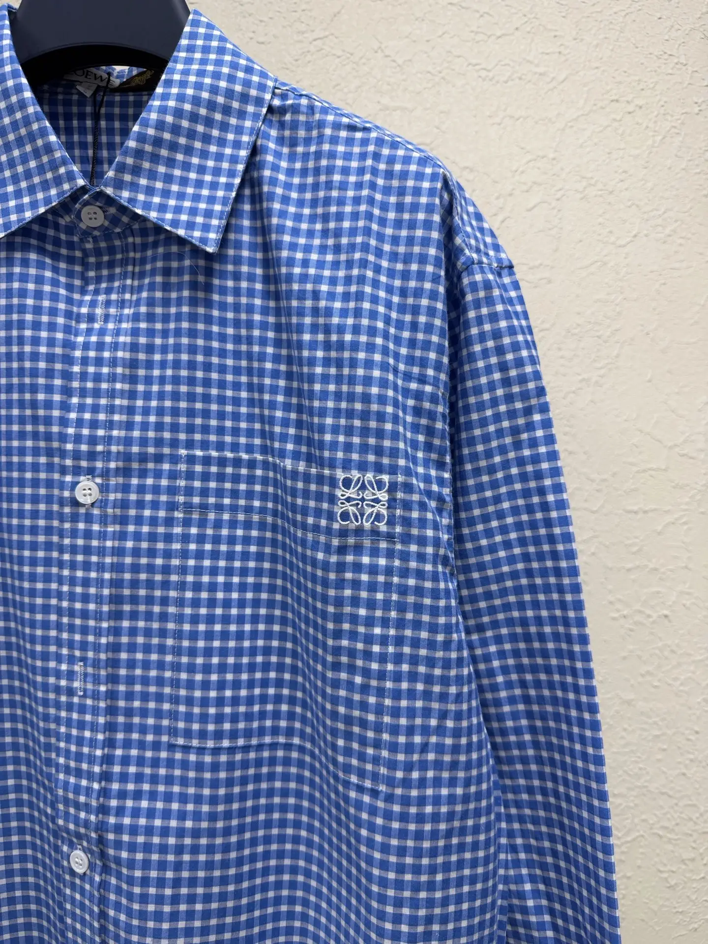 Anagram Embroidered Gingham Cotton Shirt D26019093 — view 4
