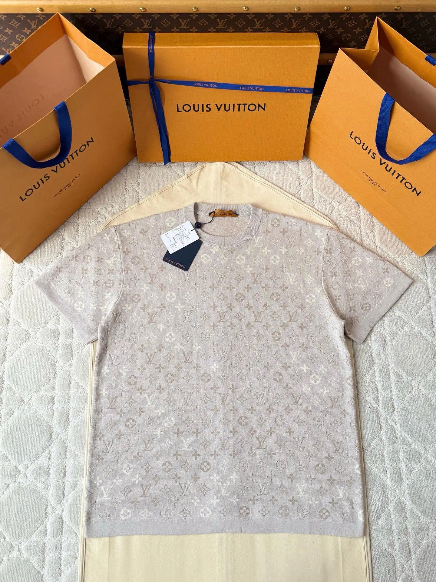 Monogram Jacquard Wool-Blend Knit T-Shirt D17516279