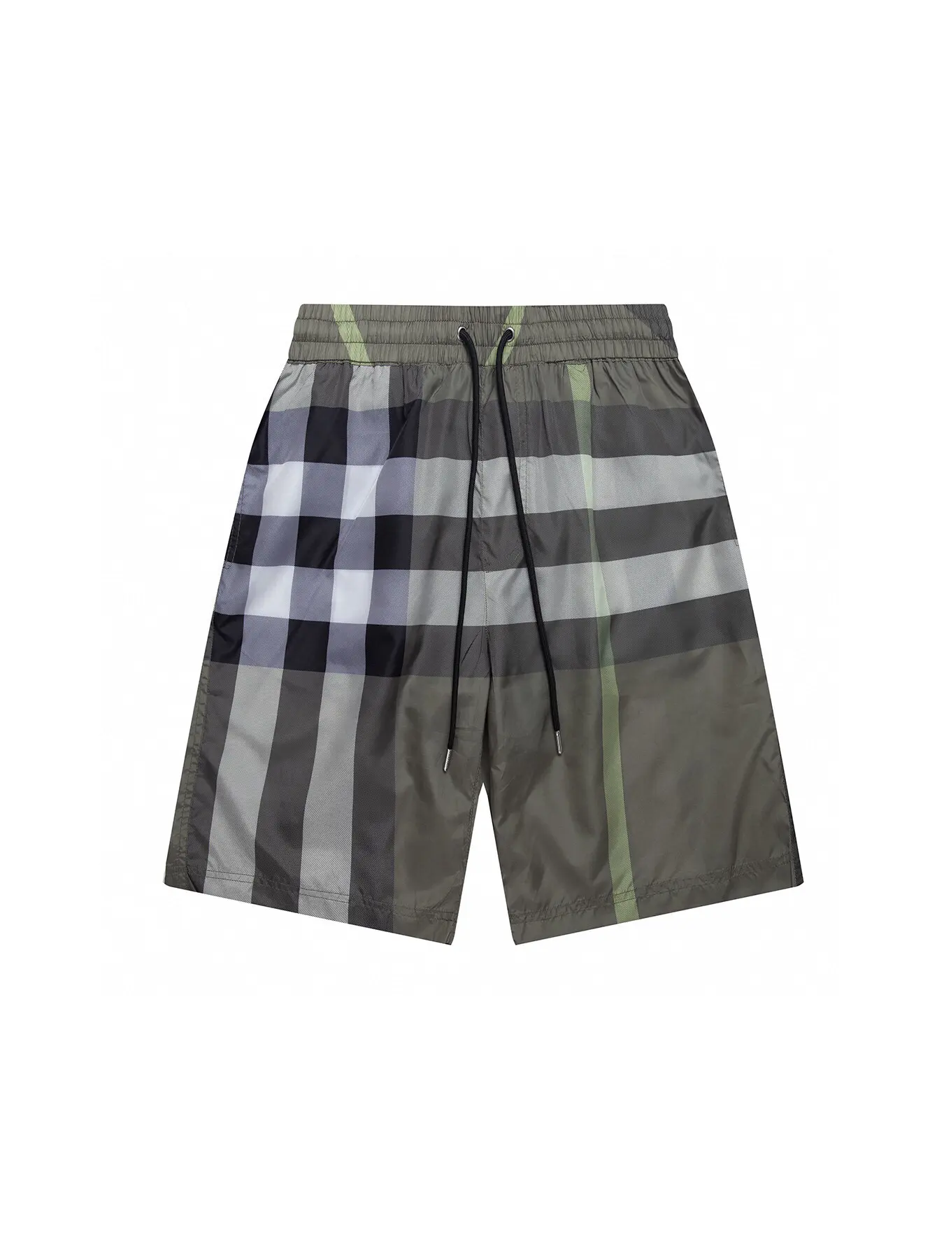 Check Print Drawstring Swim Shorts D10516287