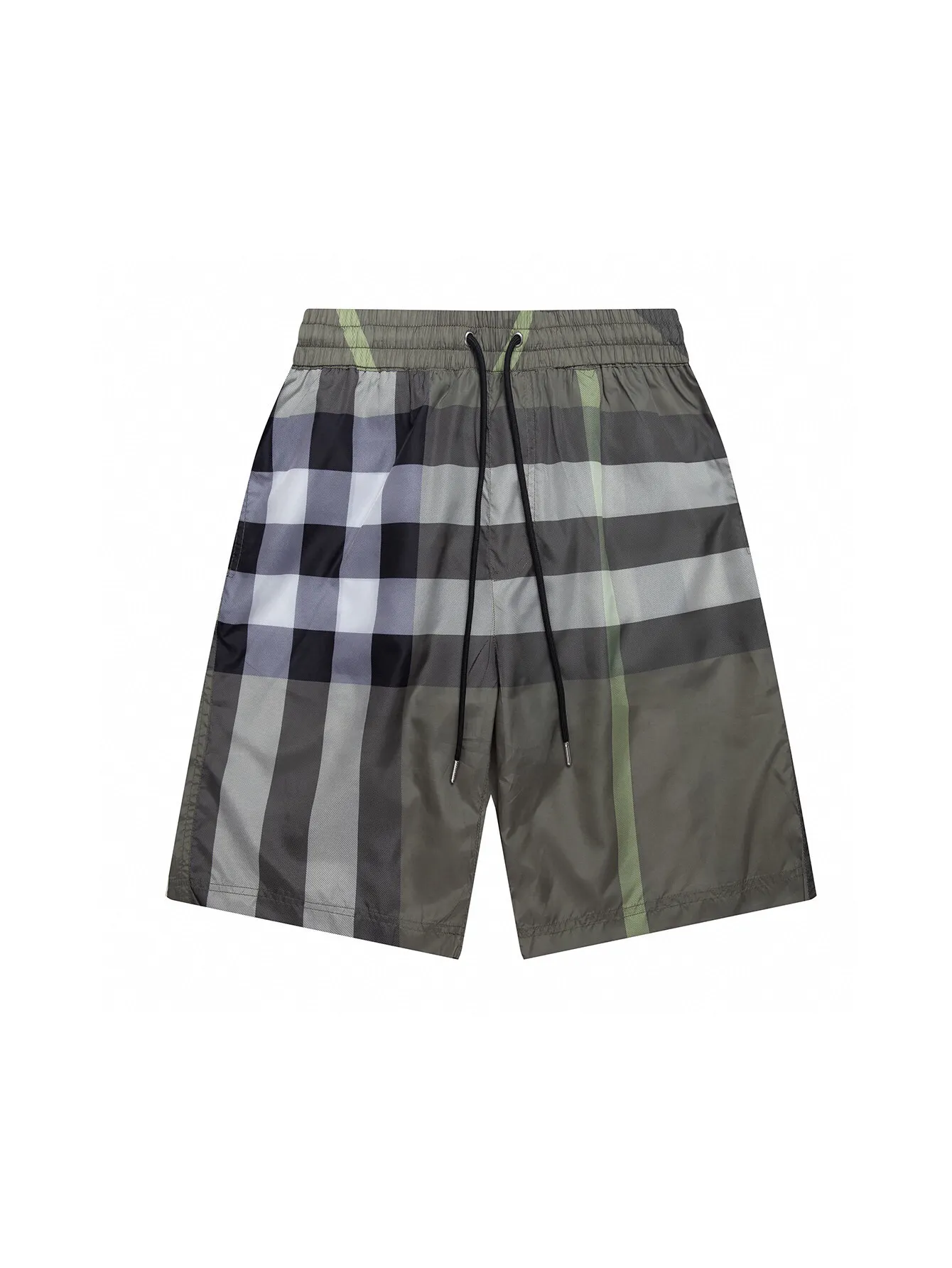 Check Print Drawstring Swim Shorts D10516287