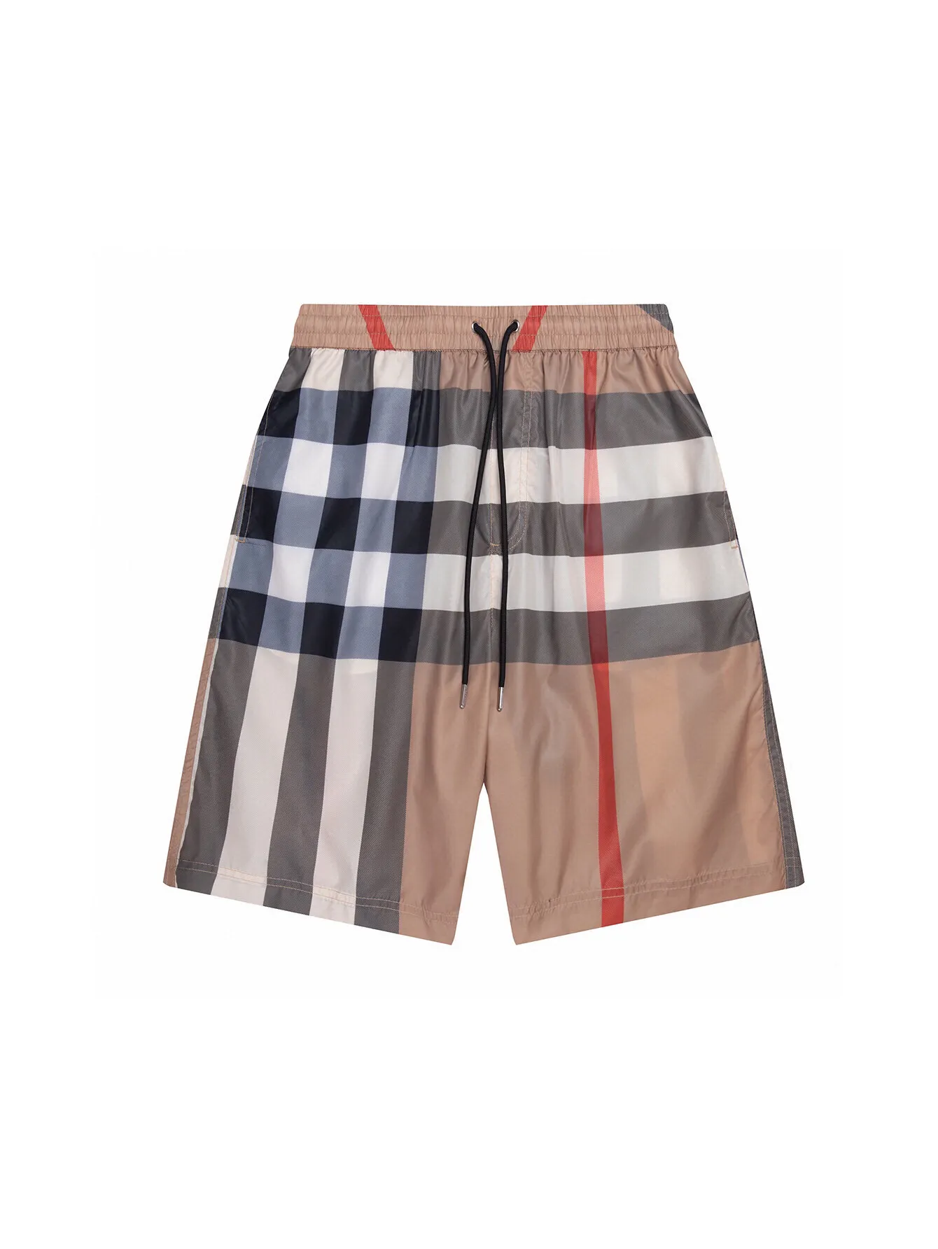 Check Print Drawstring Swim Shorts D10516285 — view 2